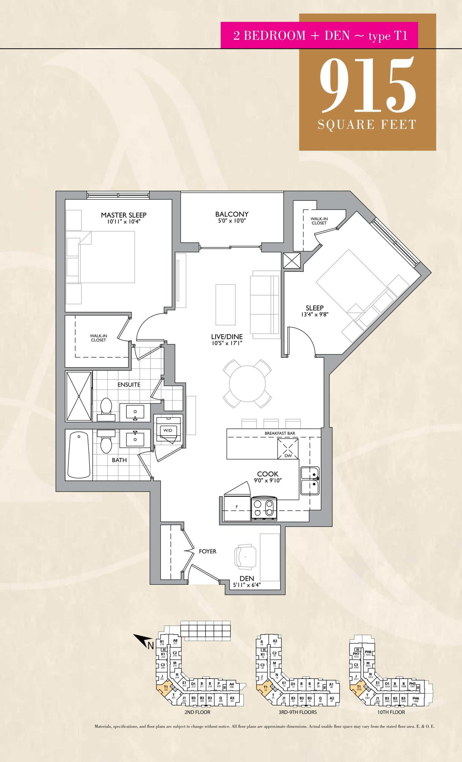 Type T1 floor plan