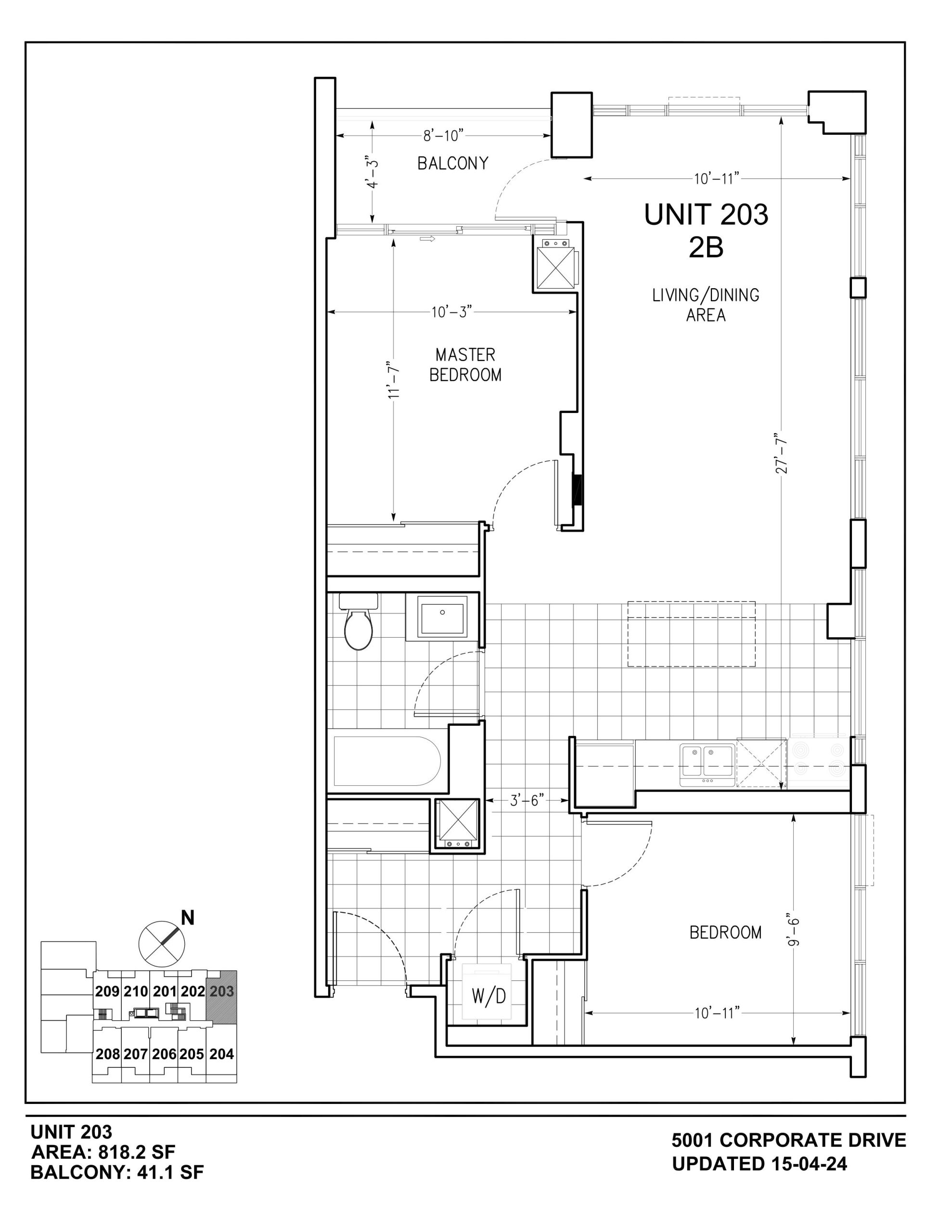 Unit 203 floor plan