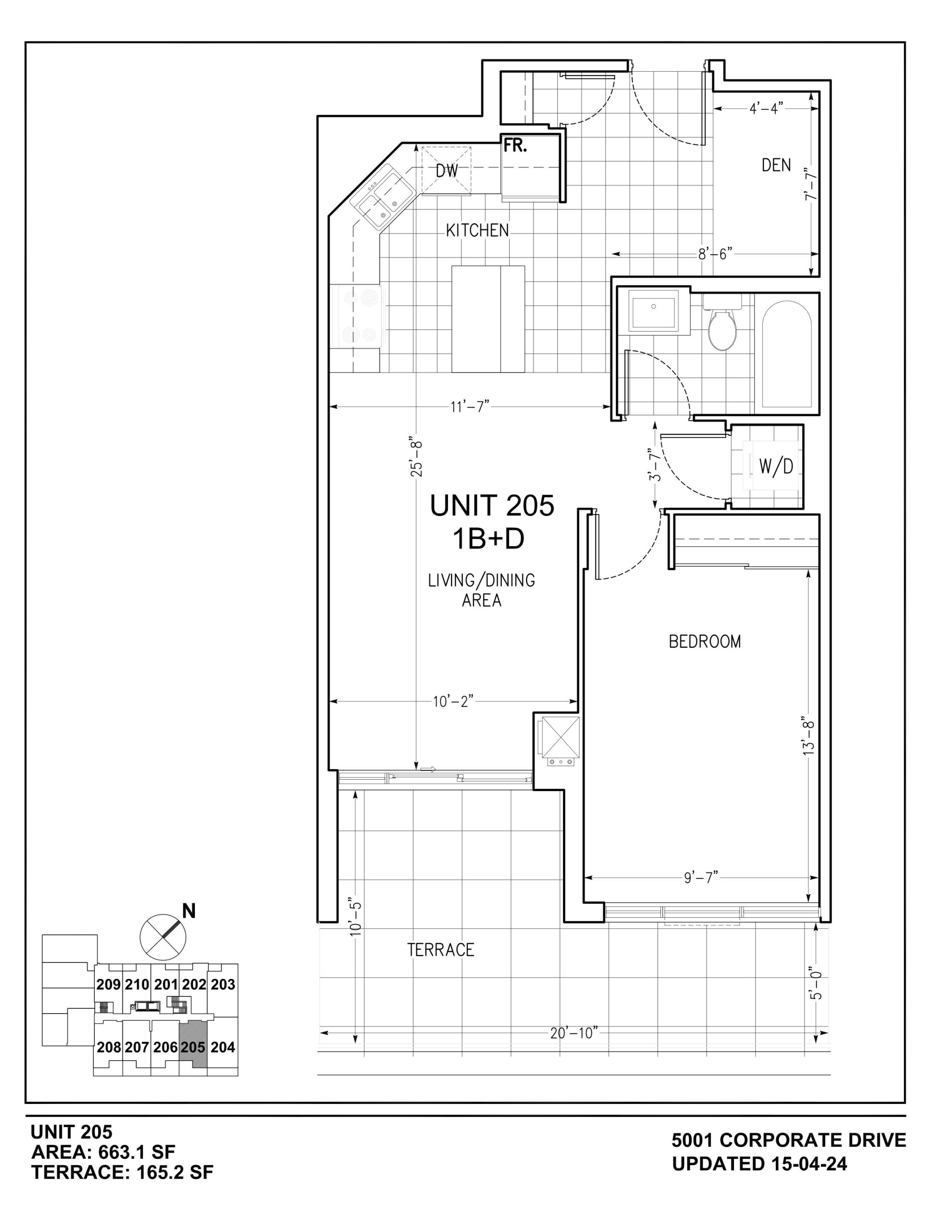 Unit 205 floor plan