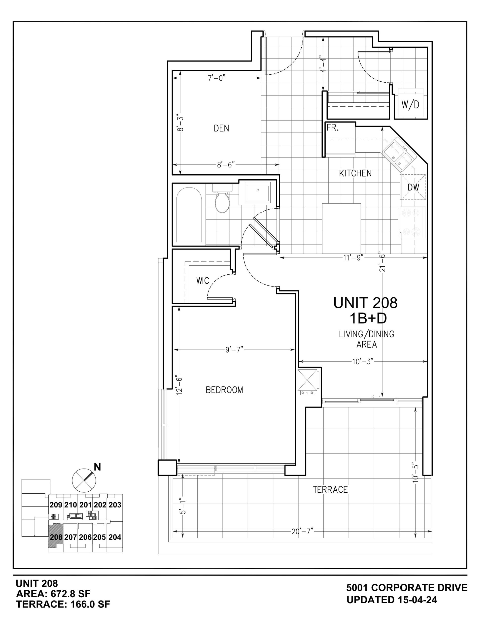 Unit 208 floor plan
