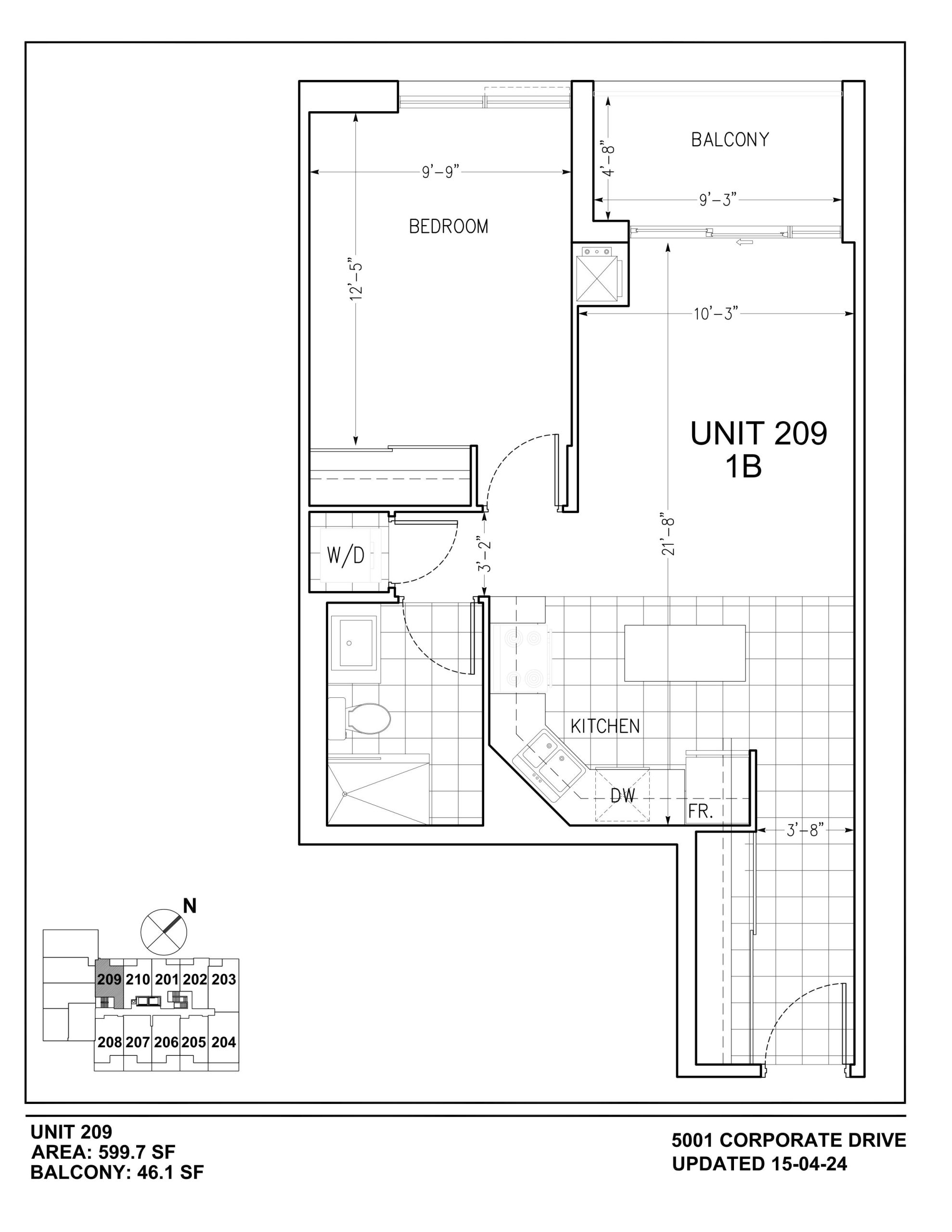 Unit 209 floor plan