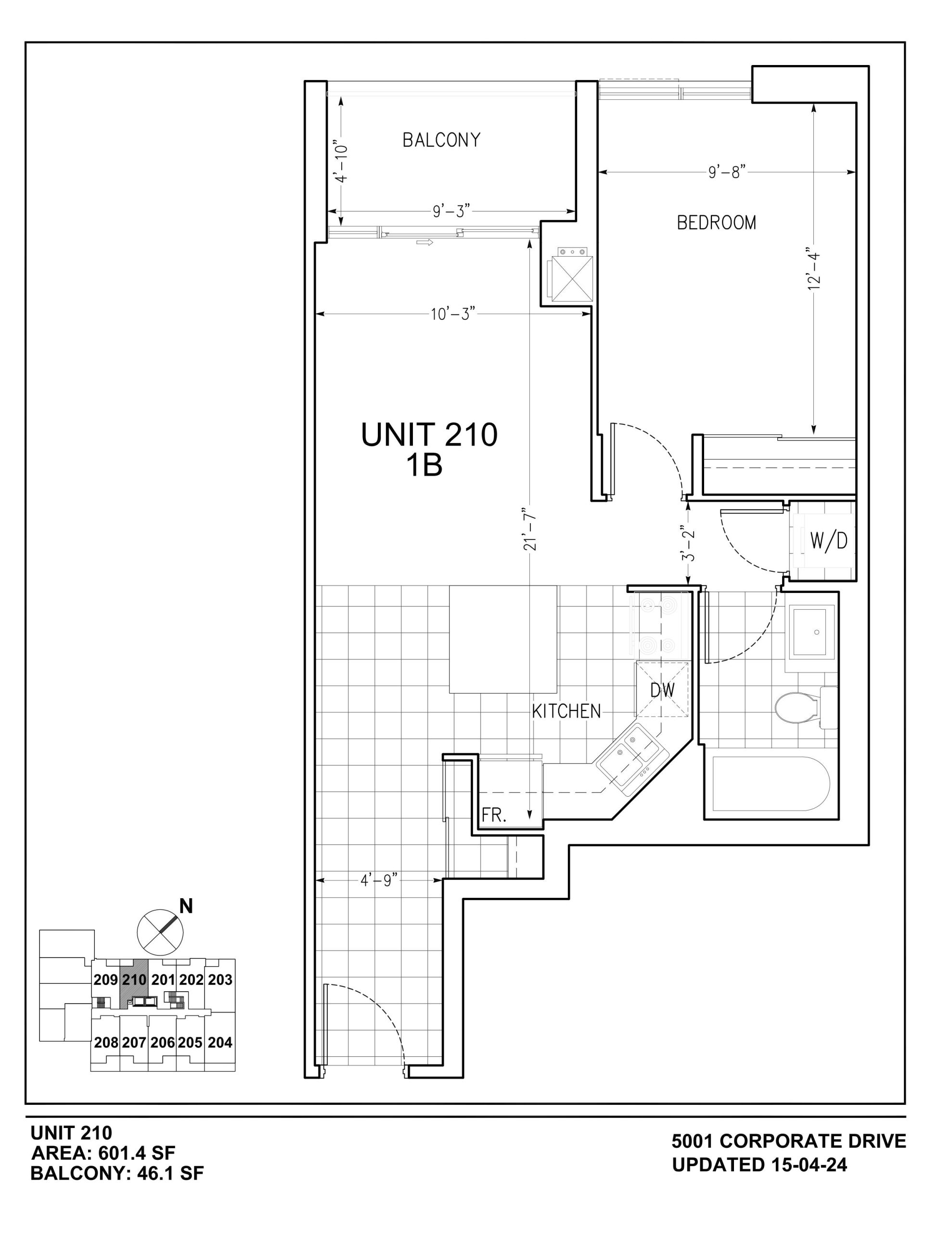 Unit 210 floor plan