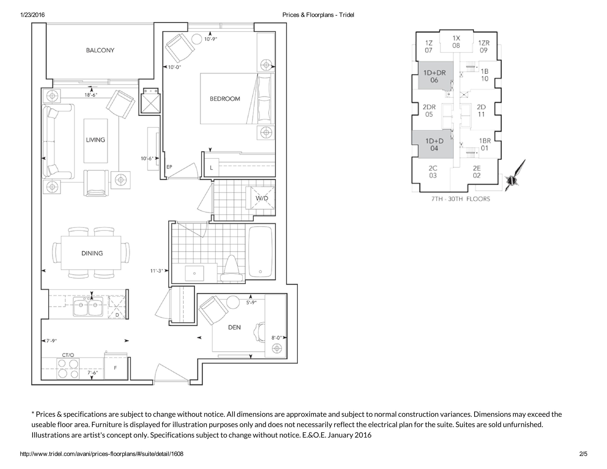 1D+DR floor plan