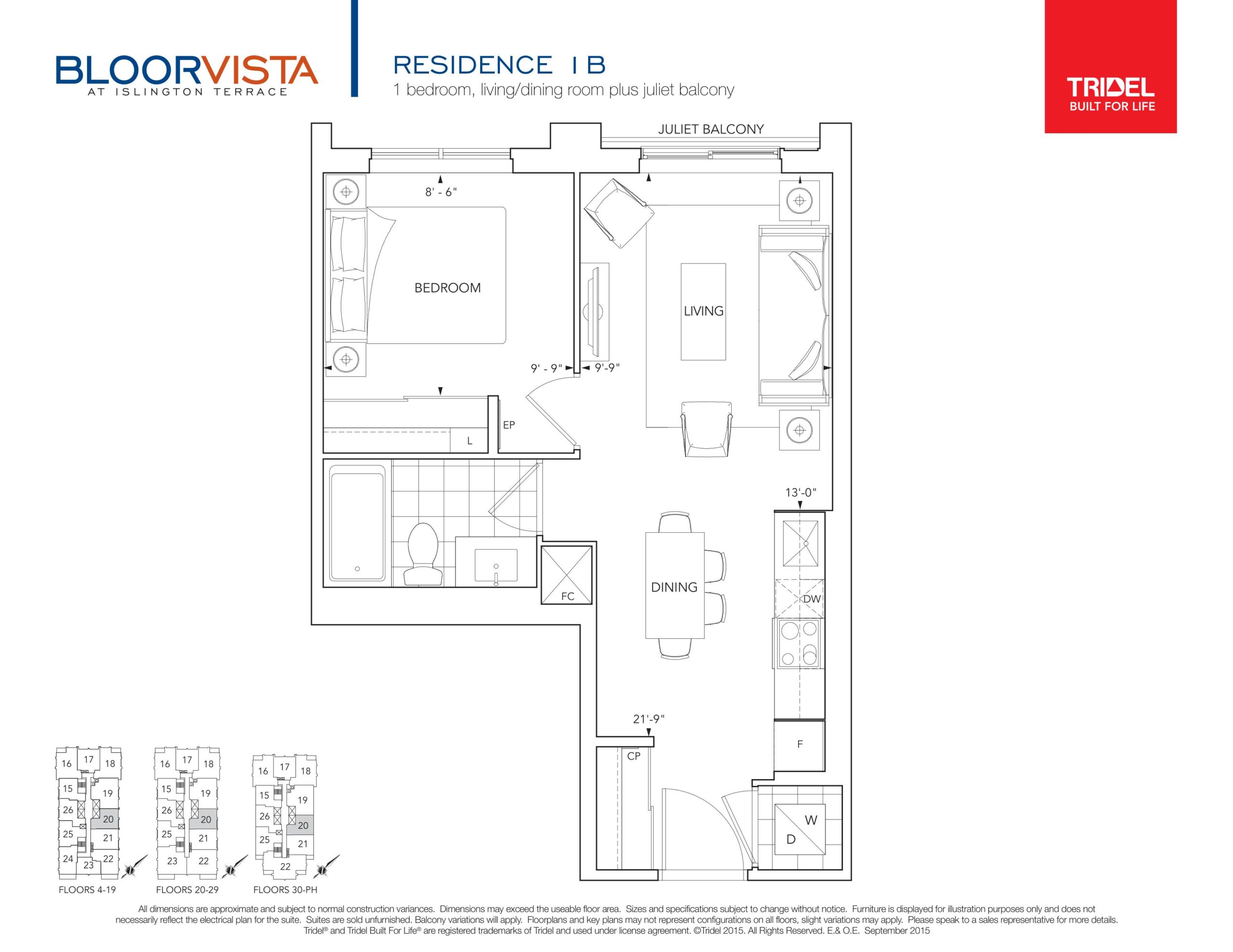 1B floor plan