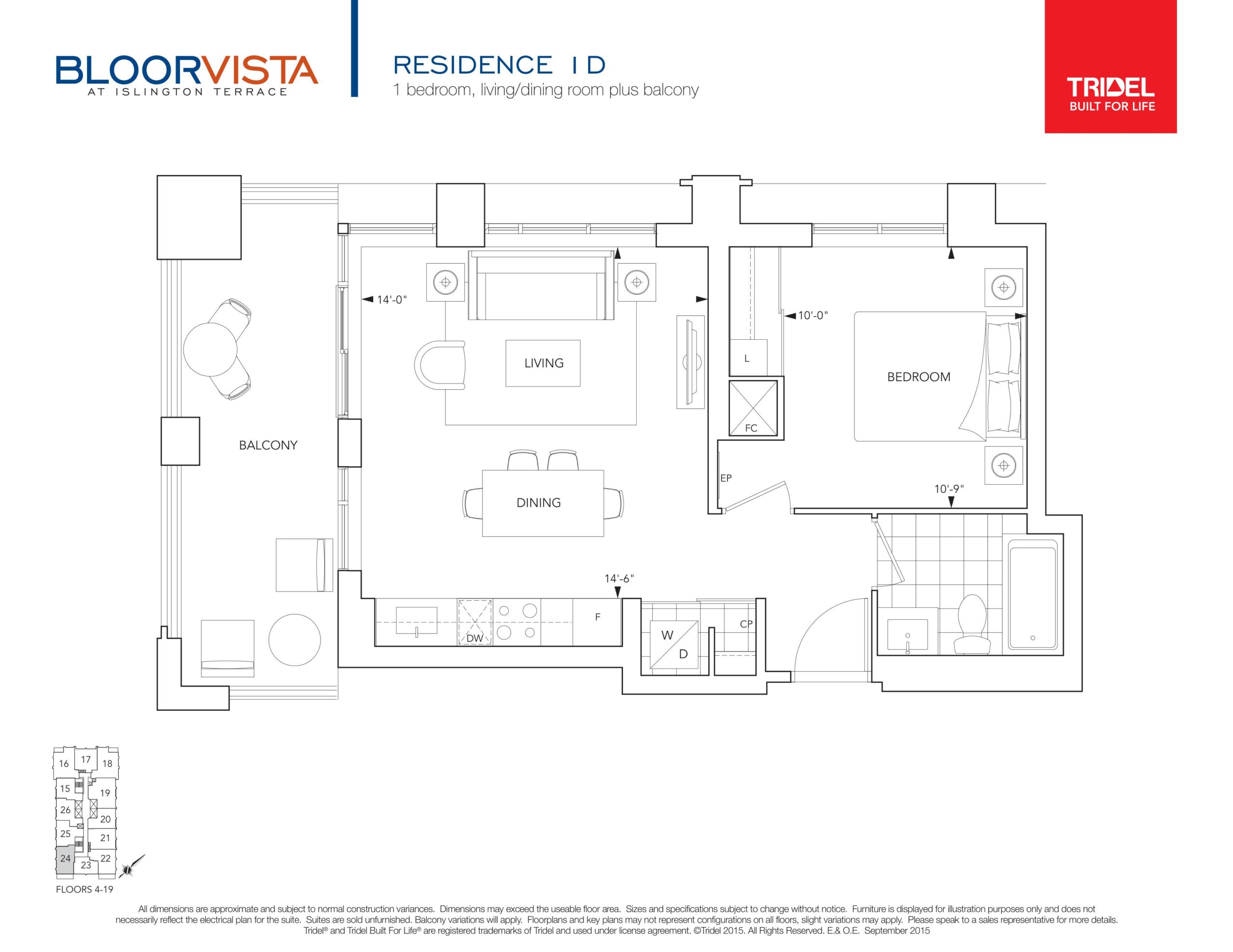 1D floor plan