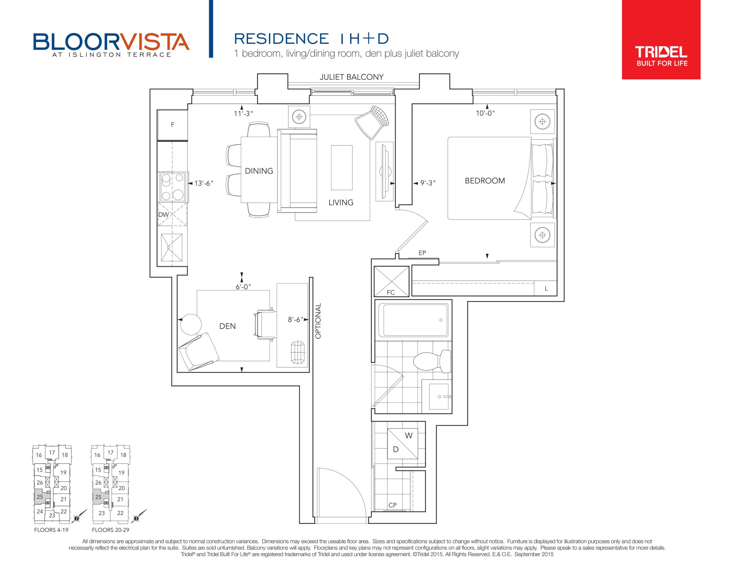 1H+D floor plan