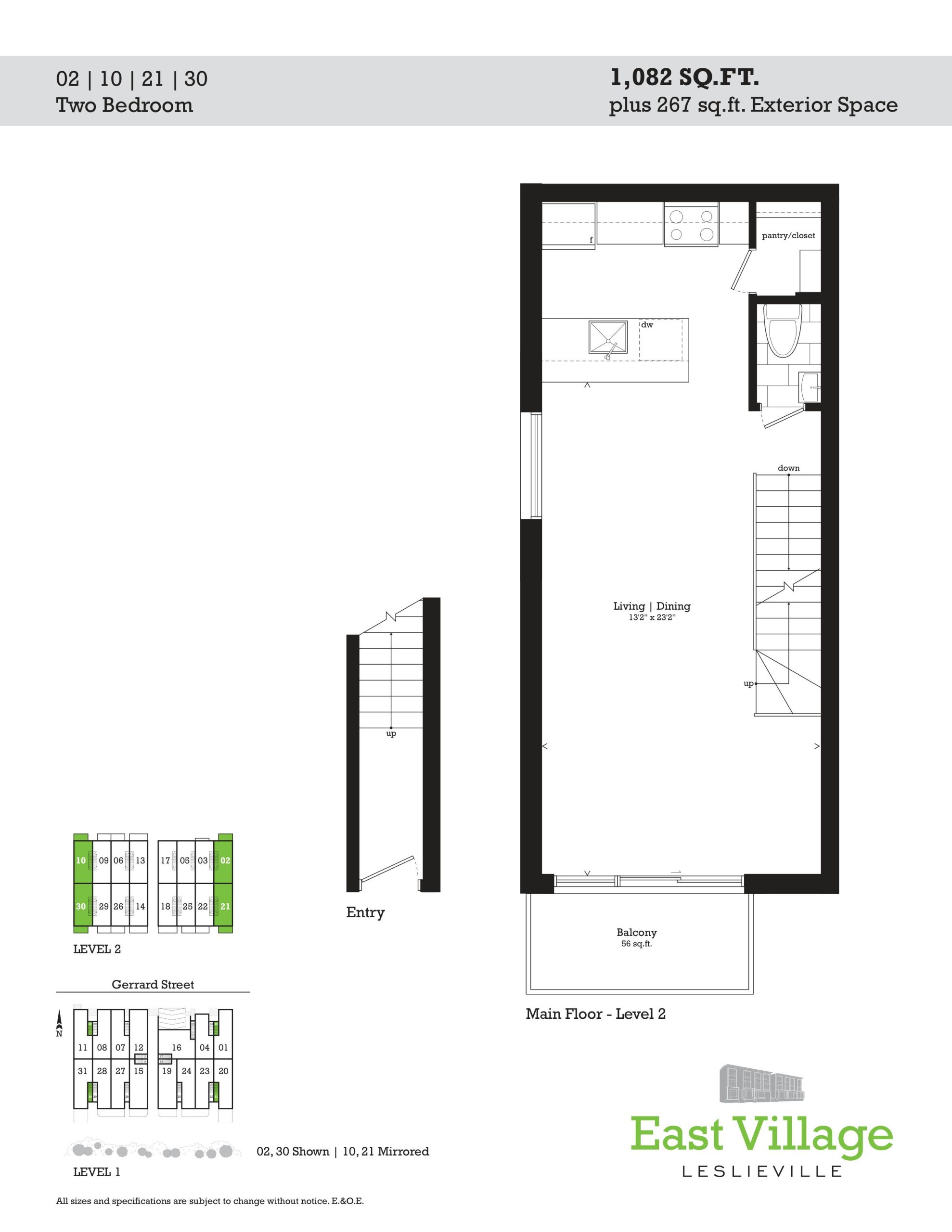 1,082 (Level 1,2) floor plan