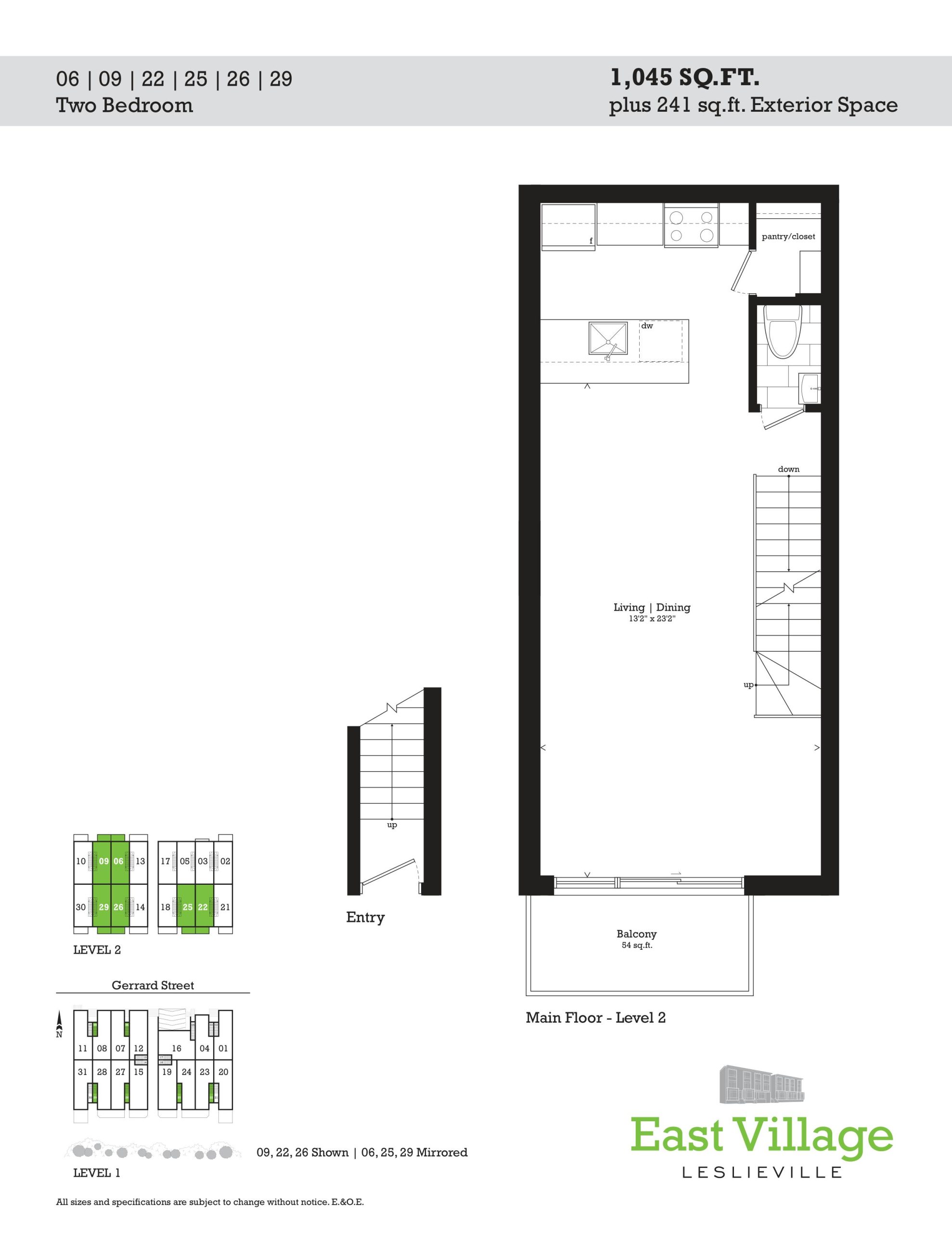 1,045 (Level 1,2) floor plan