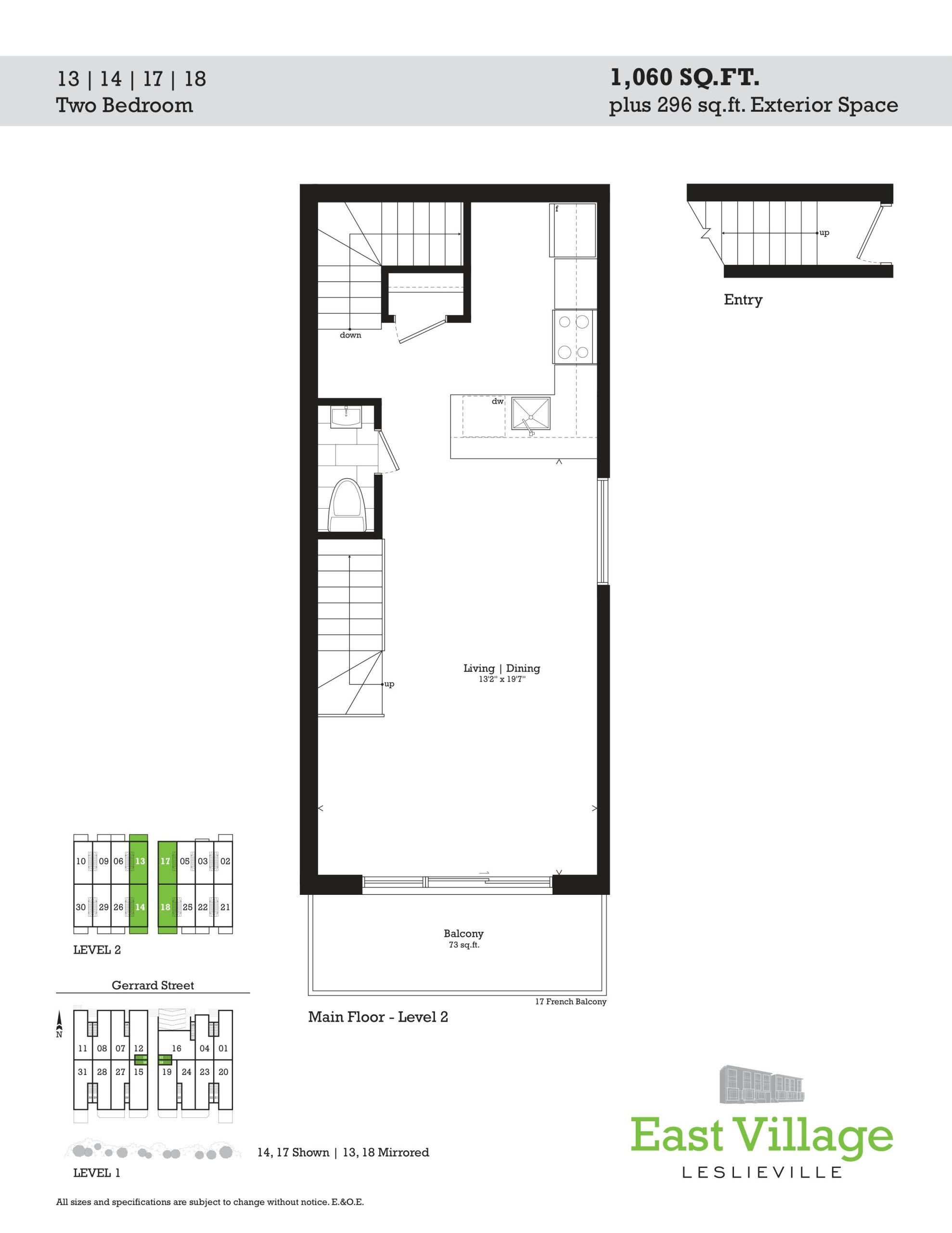 1,060 (Level 1,2) floor plan