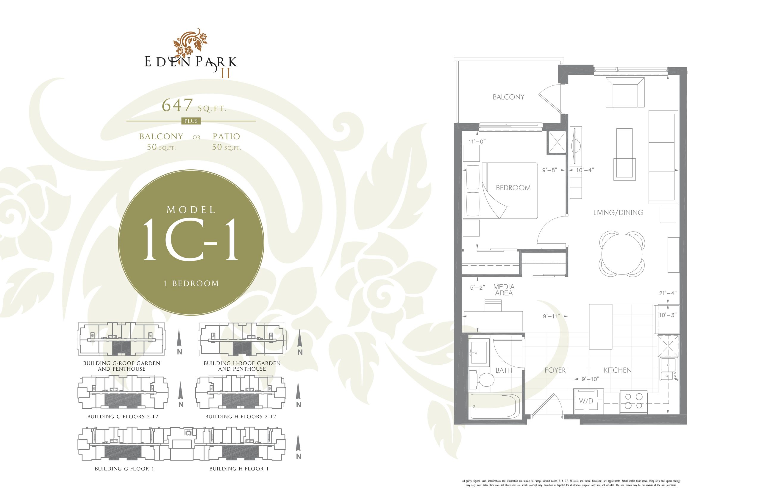 Model 1C-1 floor plan