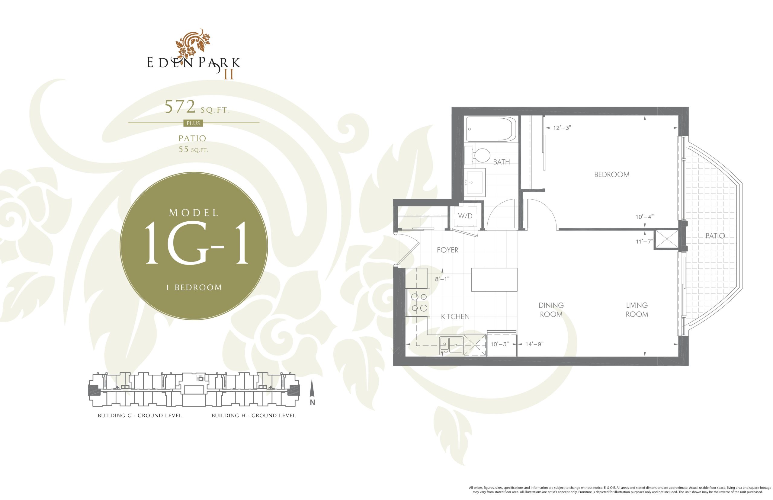Model 1G-1 floor plan
