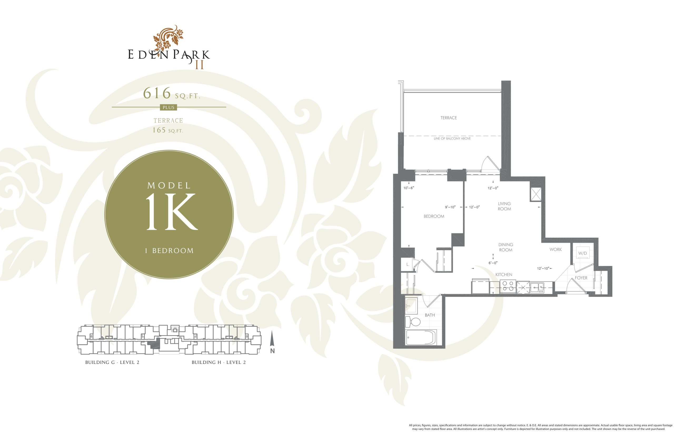Model 1K floor plan