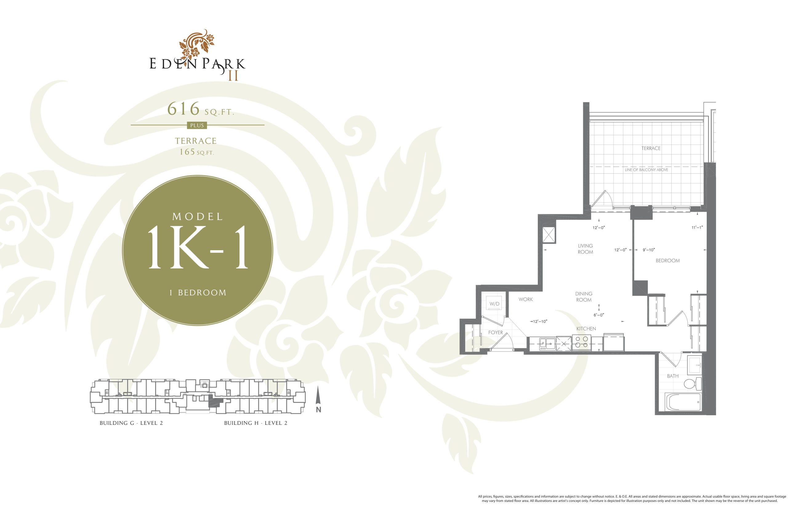 Model 1K-1 floor plan