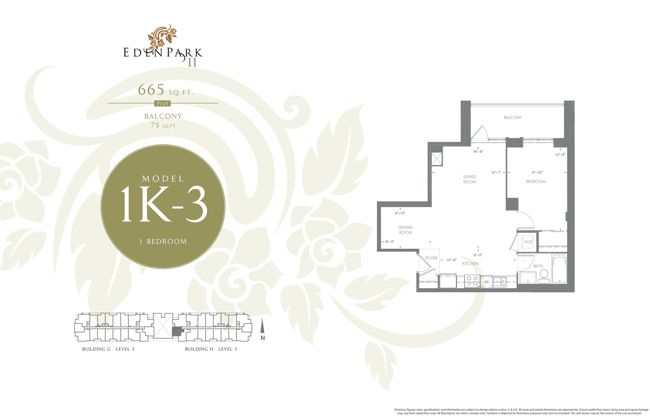Model 1K-3 floor plan