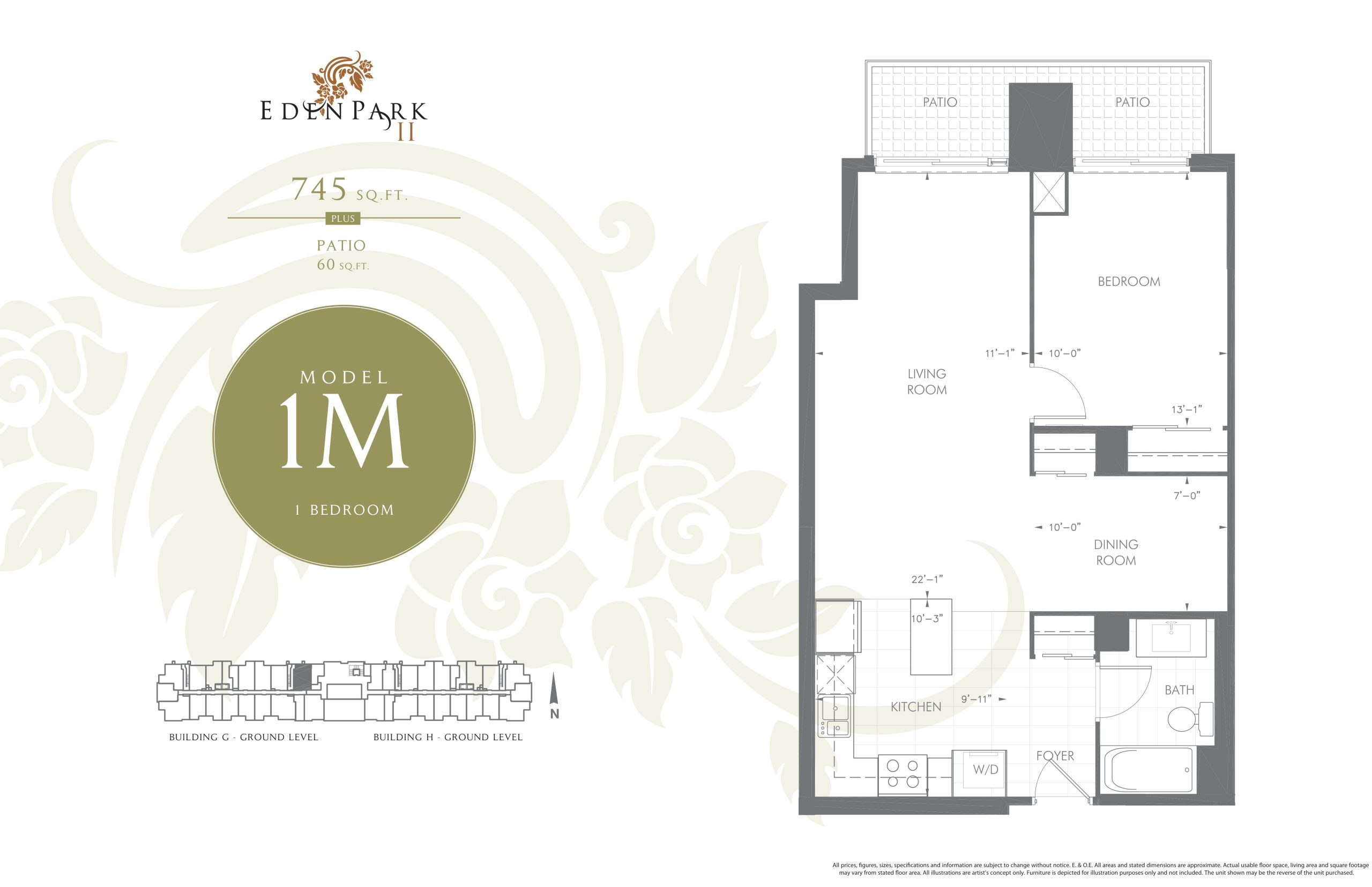 Model 1M floor plan