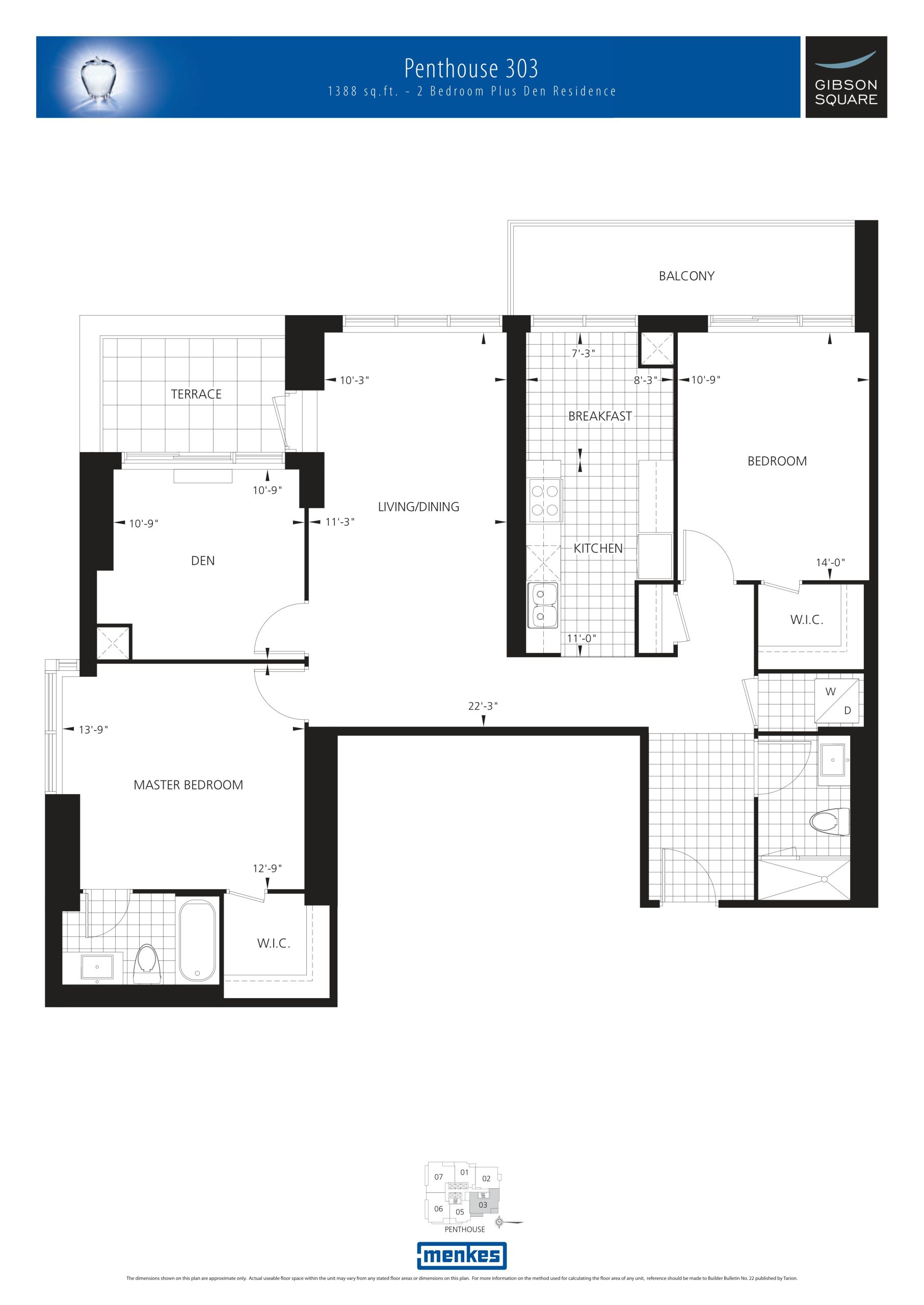Penthouse 303 floor plan