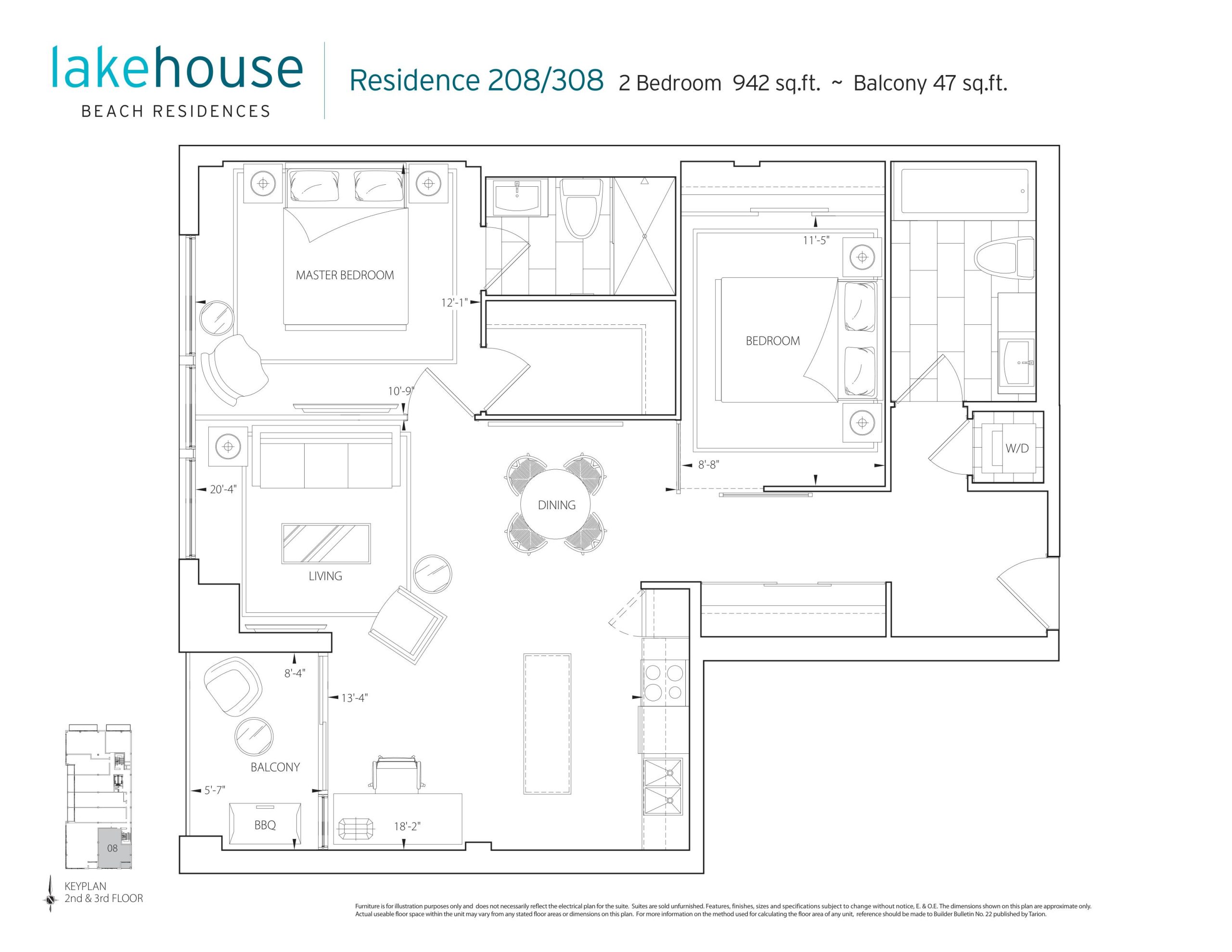 Residence 208/308 floor plan