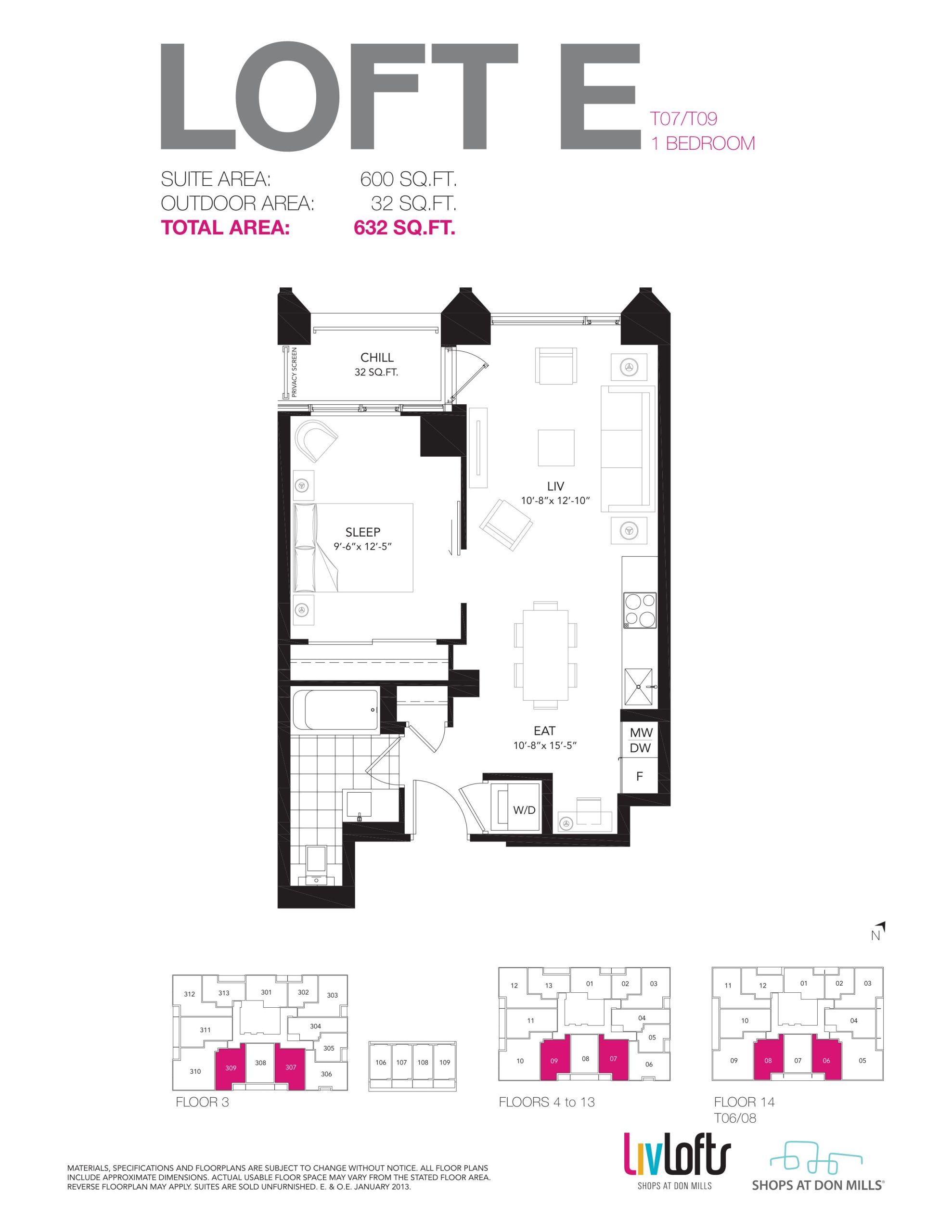 Loft E floor plan