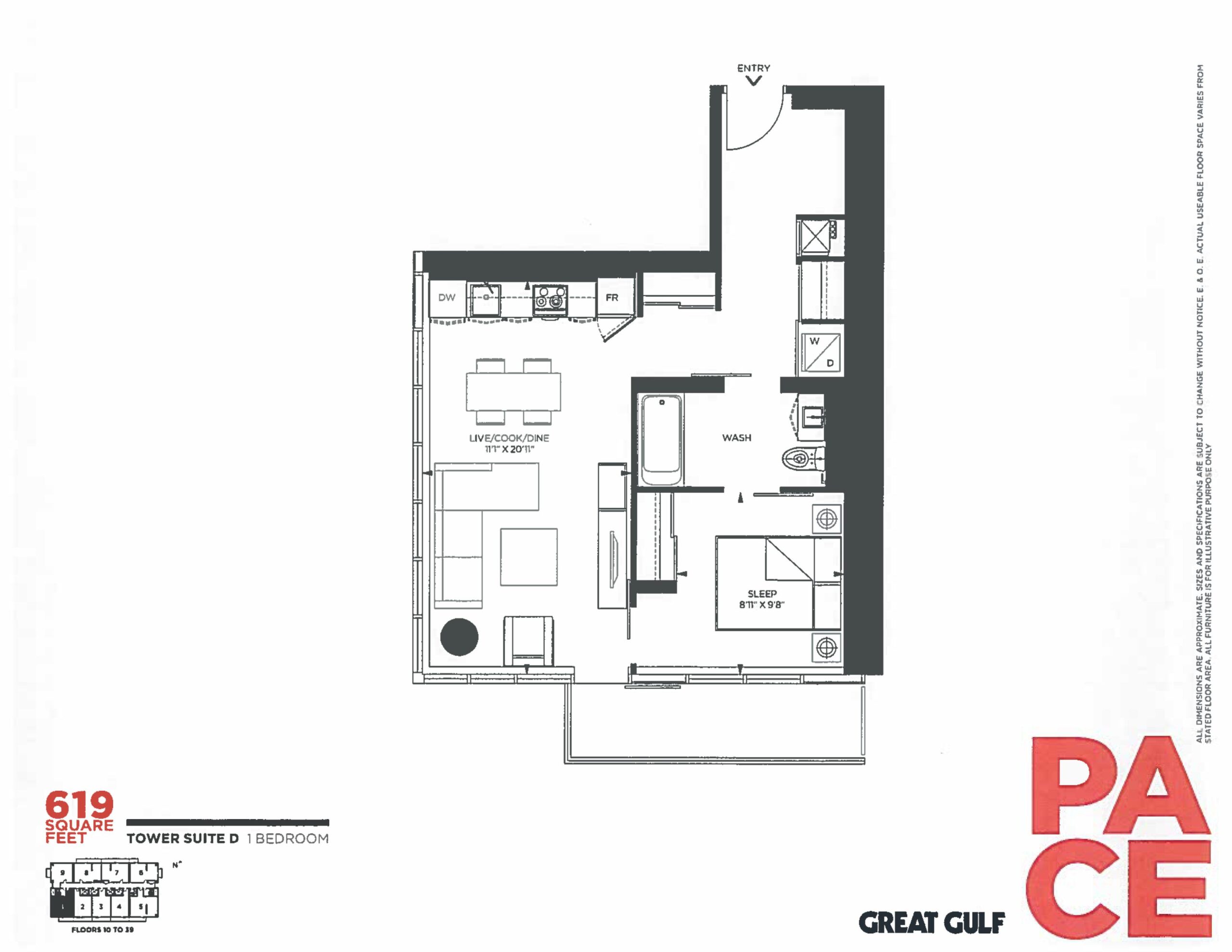 Tower Suite D floor plan