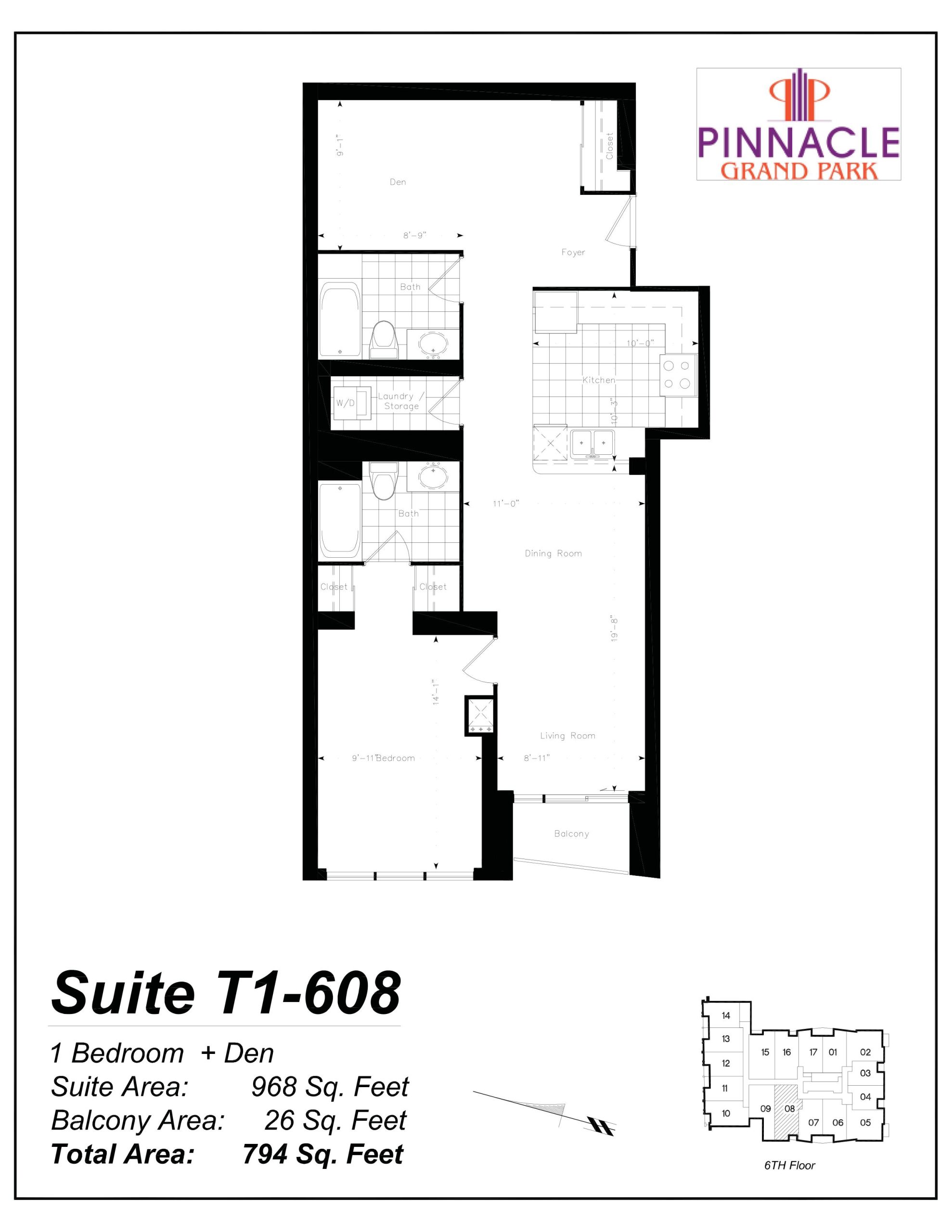 Suite T1-608 floor plan
