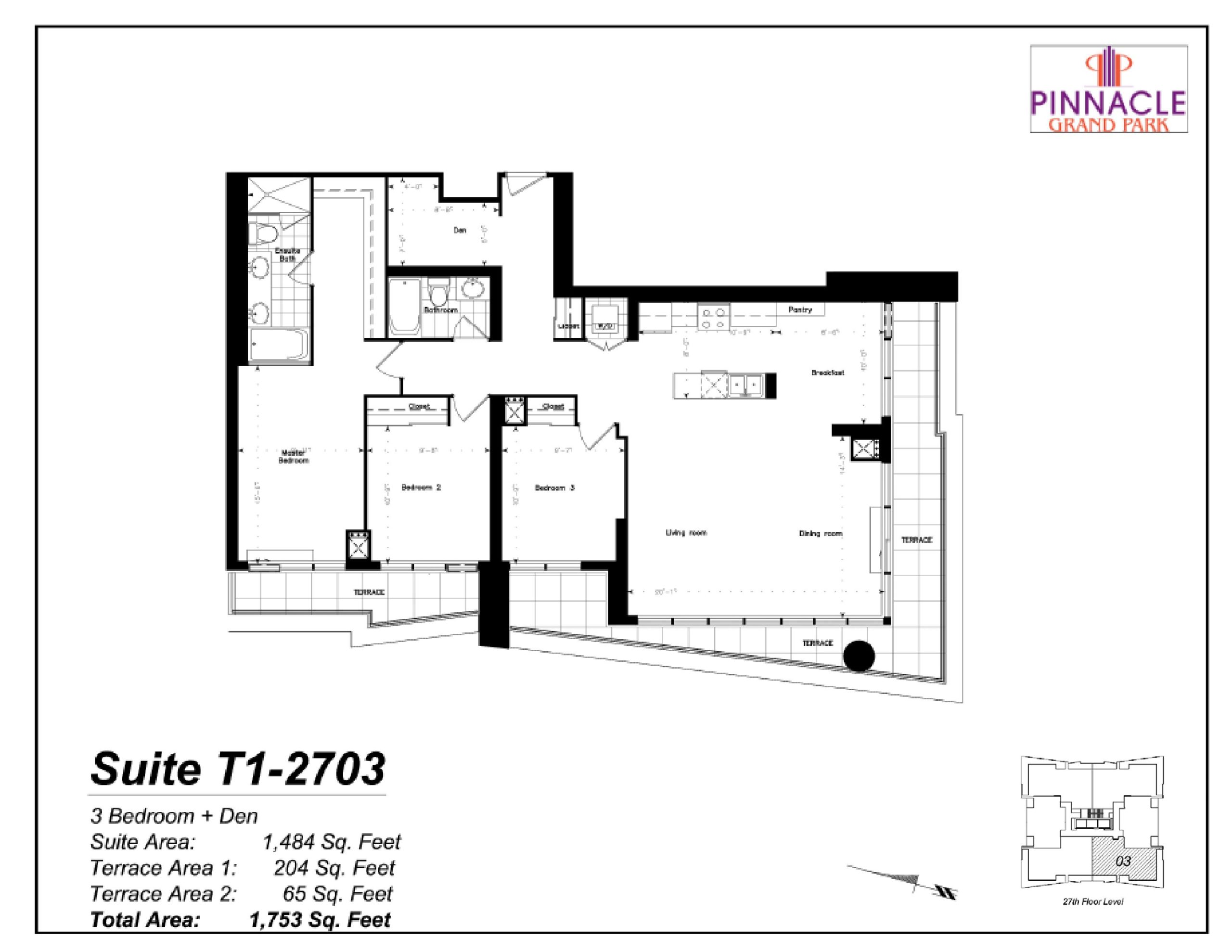 Suite T1-2703 floor plan