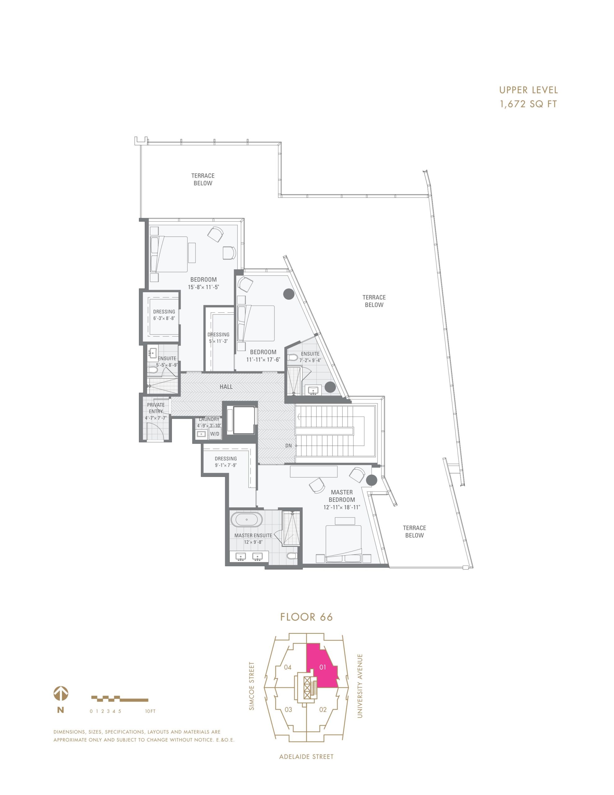 Penthouse 6501 - Upper Level (2/2) floor plan