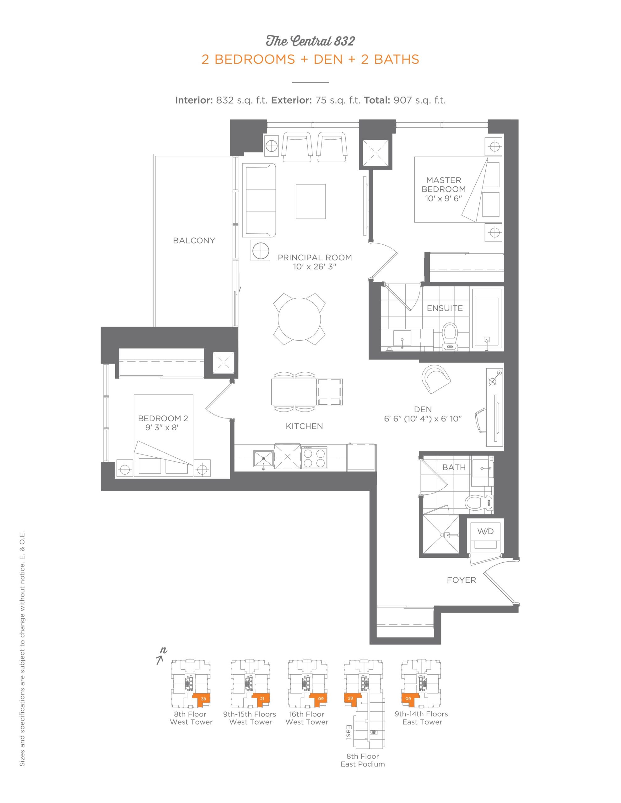The Central 832 floor plan