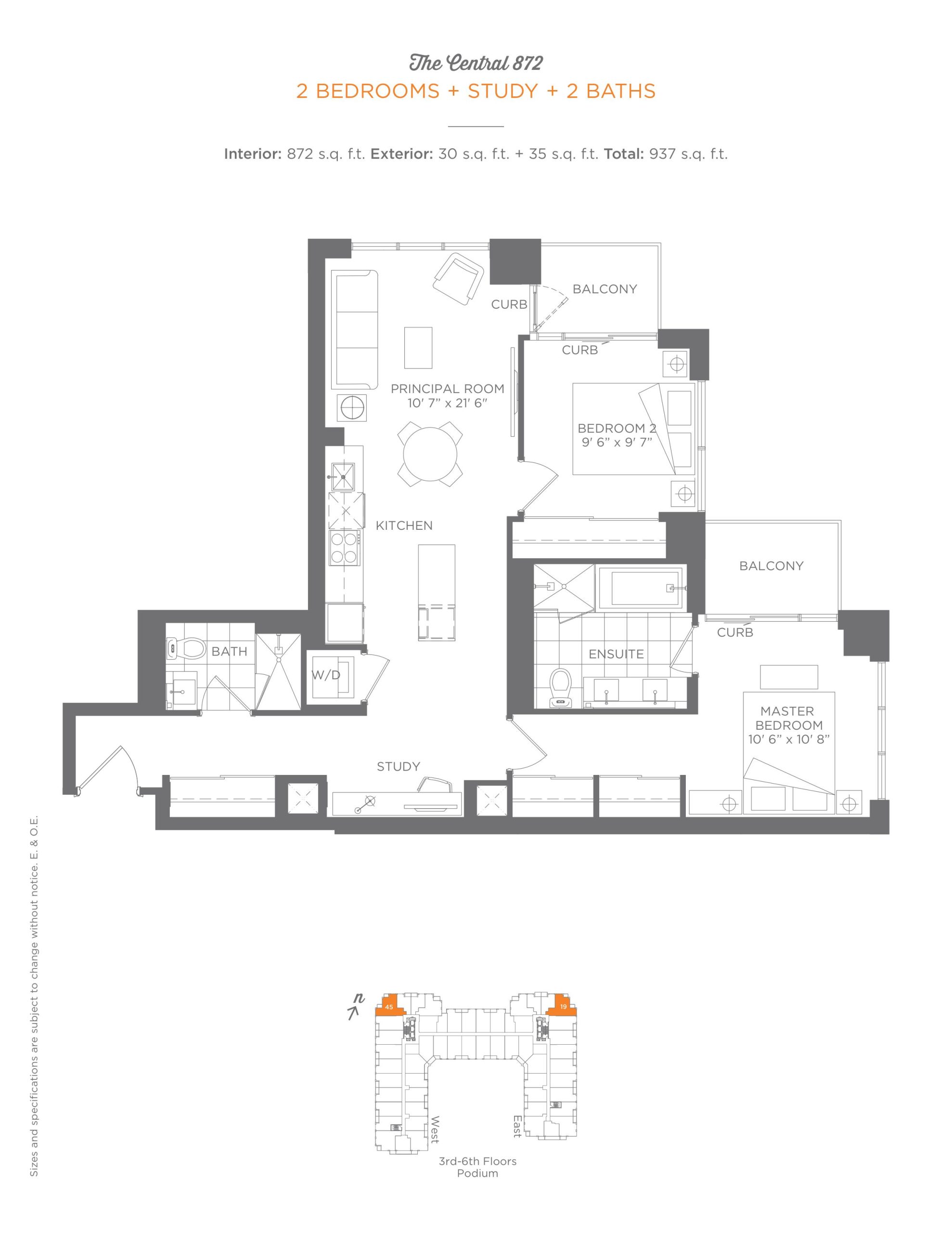 The Central 872 floor plan