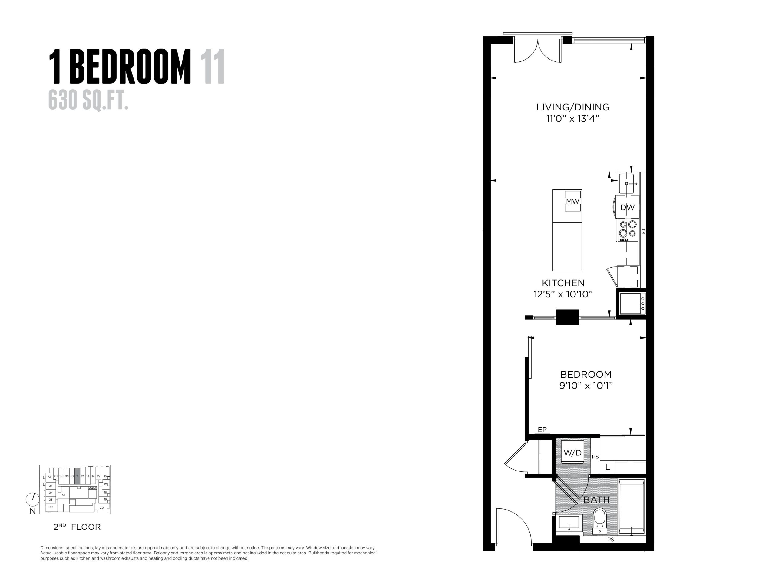 1 Bedroom 11 floor plan