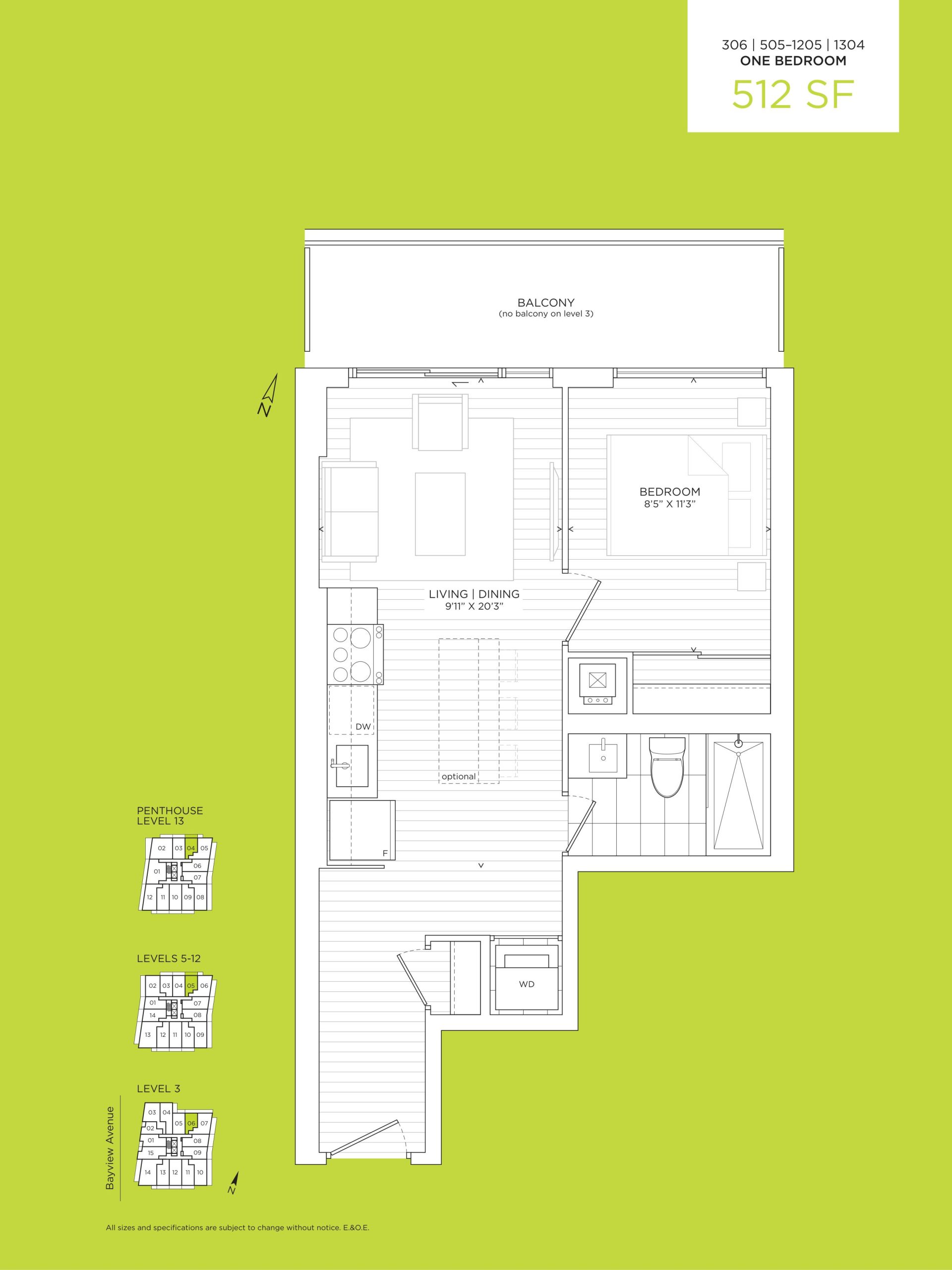 306 | 505-1205 | 1304 floor plan