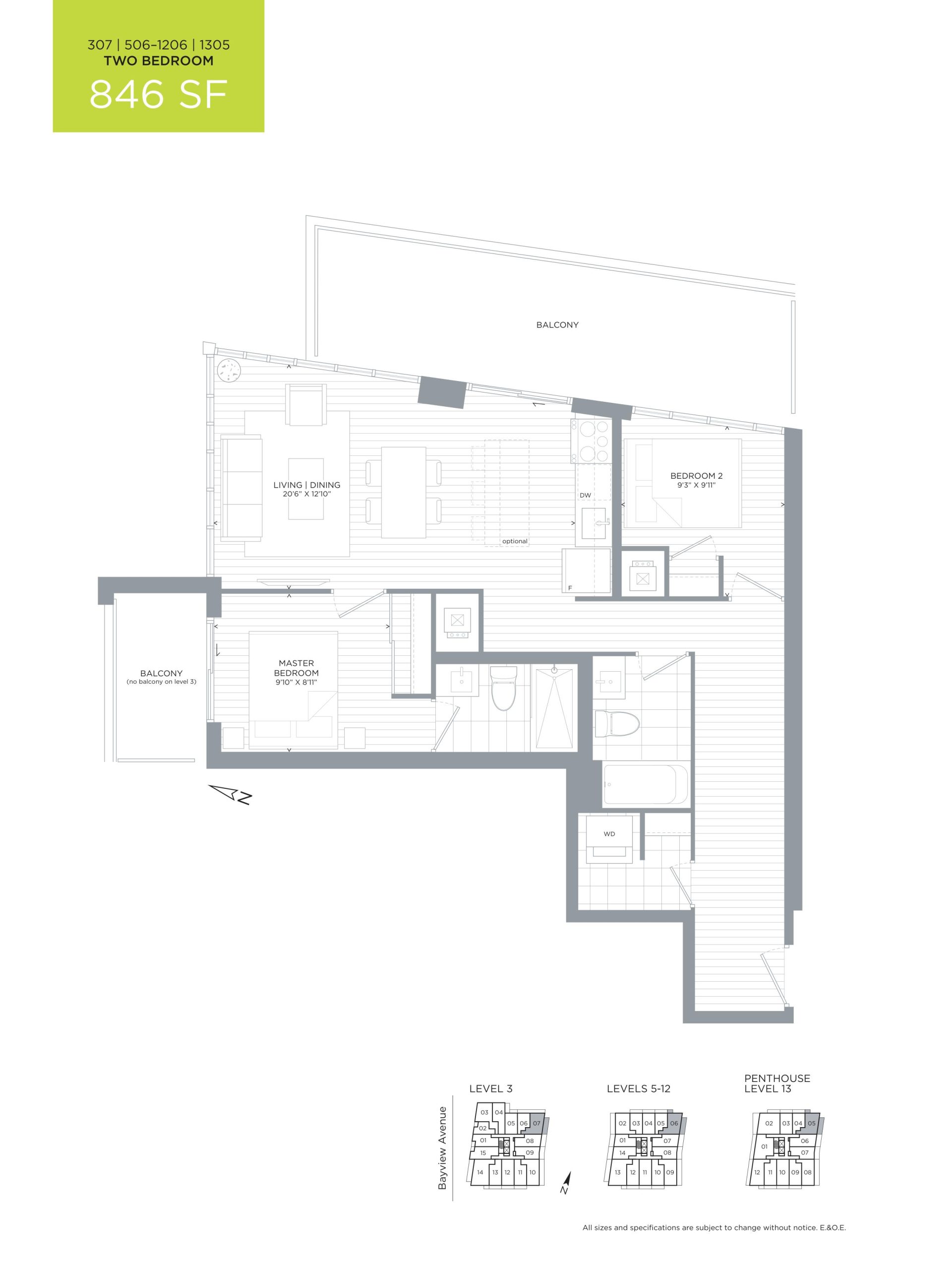 307 | 506-1206 | 1305 floor plan
