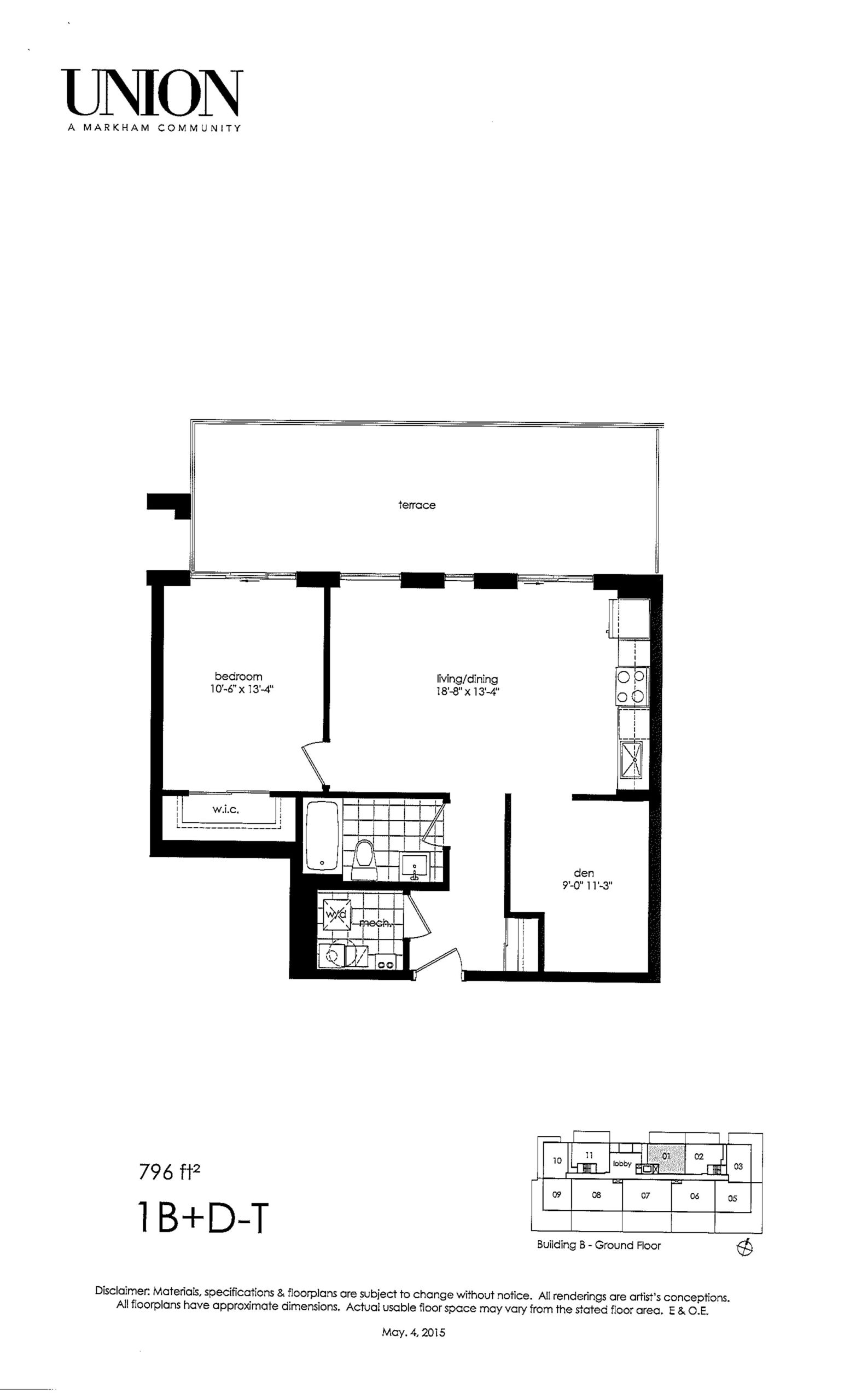 1B+D-T floor plan