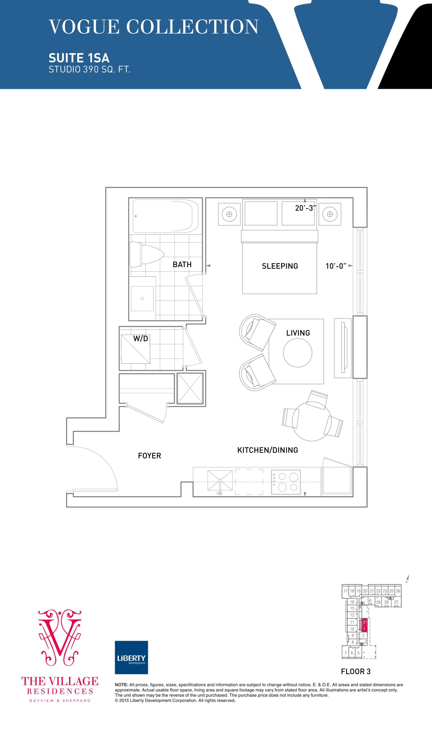 1SA floor plan