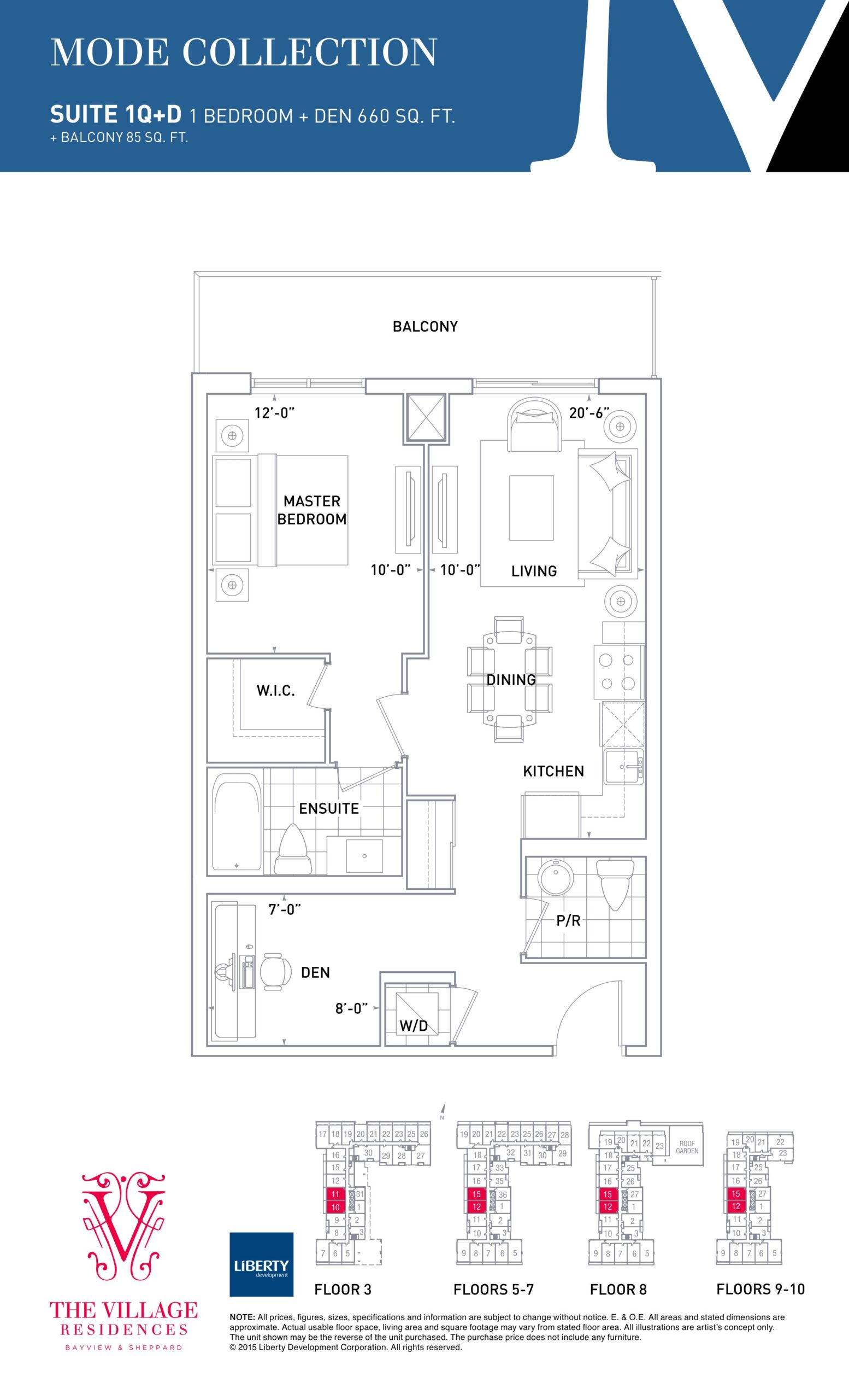 1Q+D floor plan