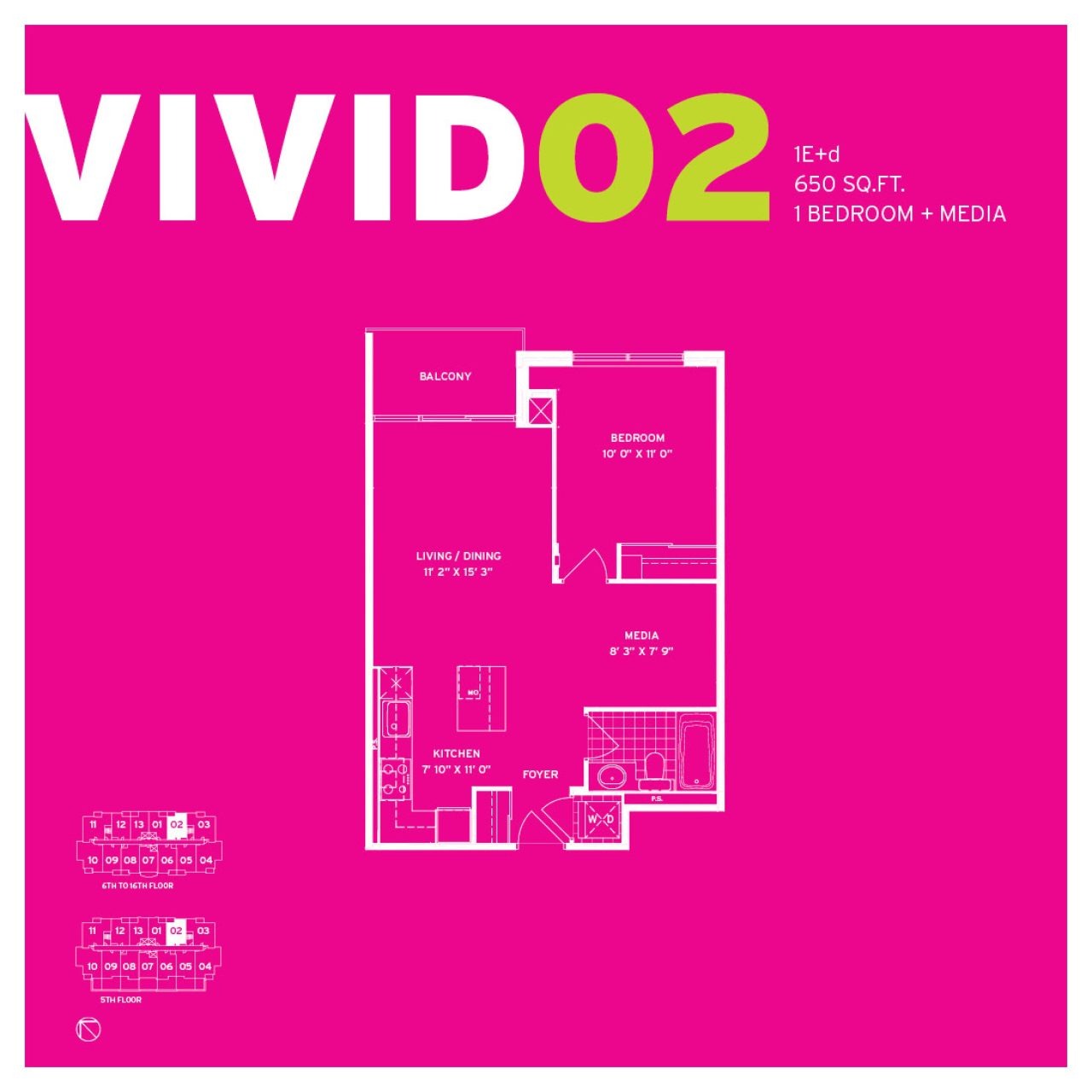 Vivid 02 1E+d floor plan