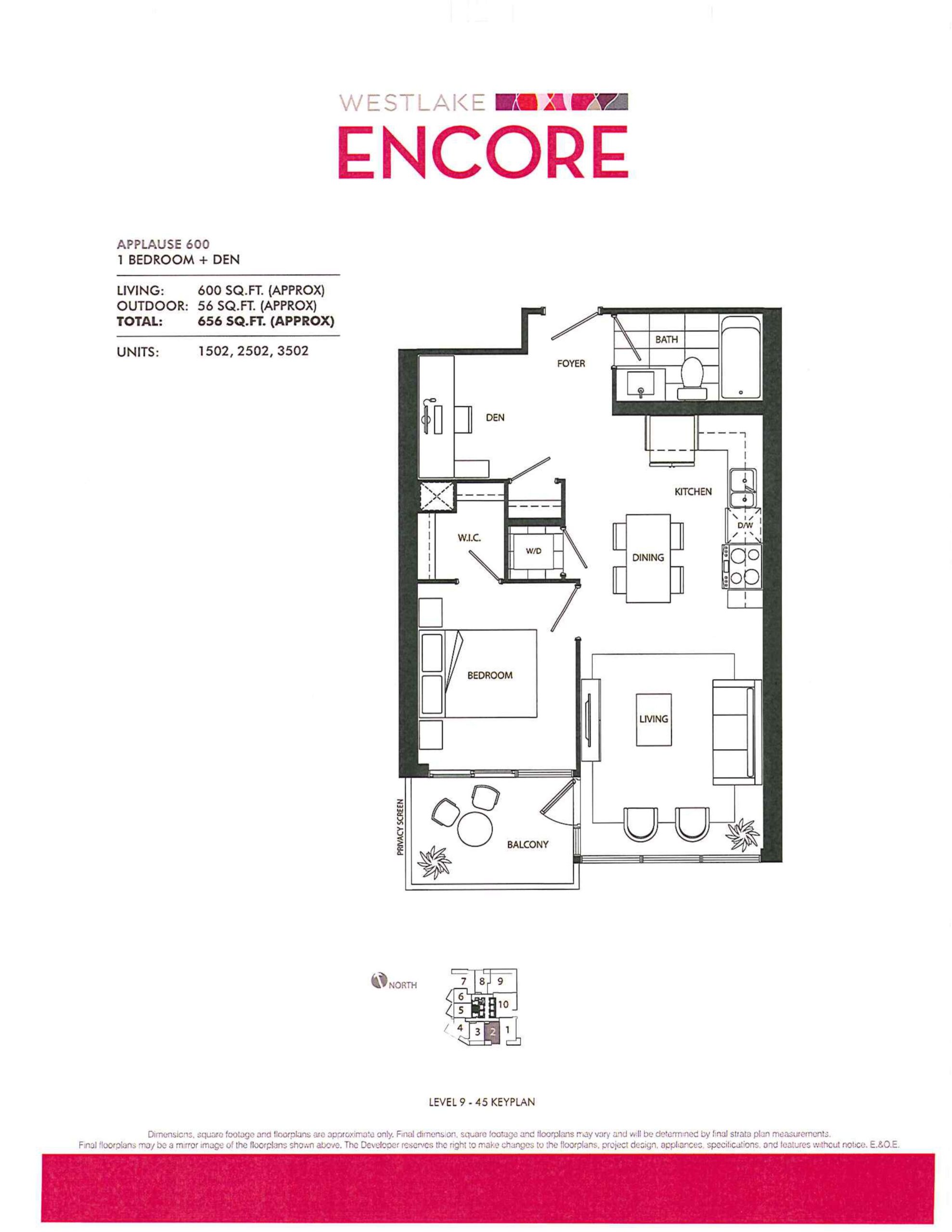 Applause 600 floor plan