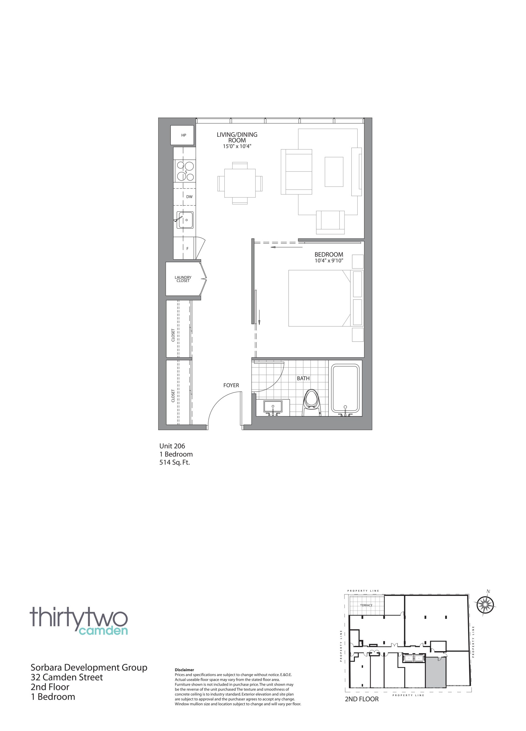 Unit 206 floor plan