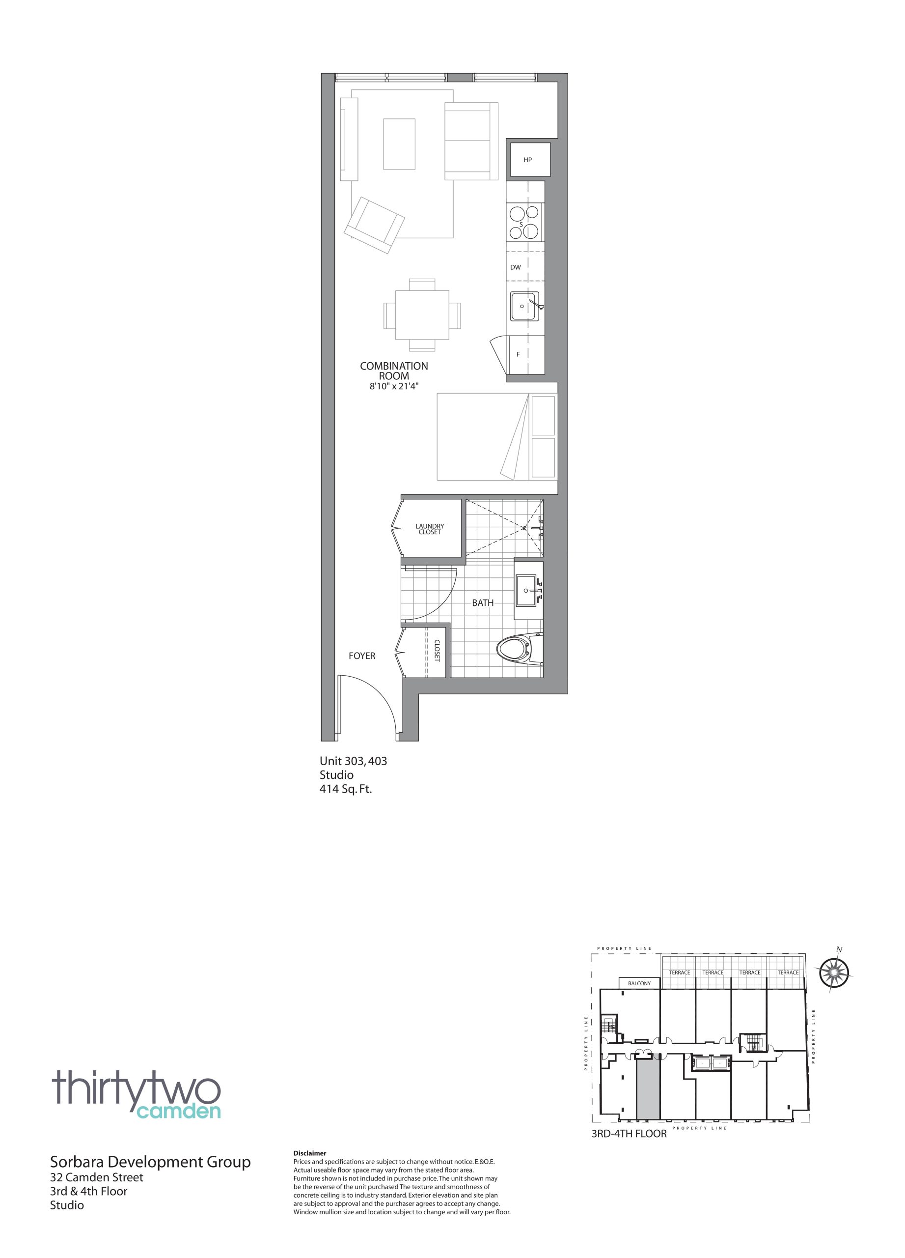 Unit 303, 403 floor plan