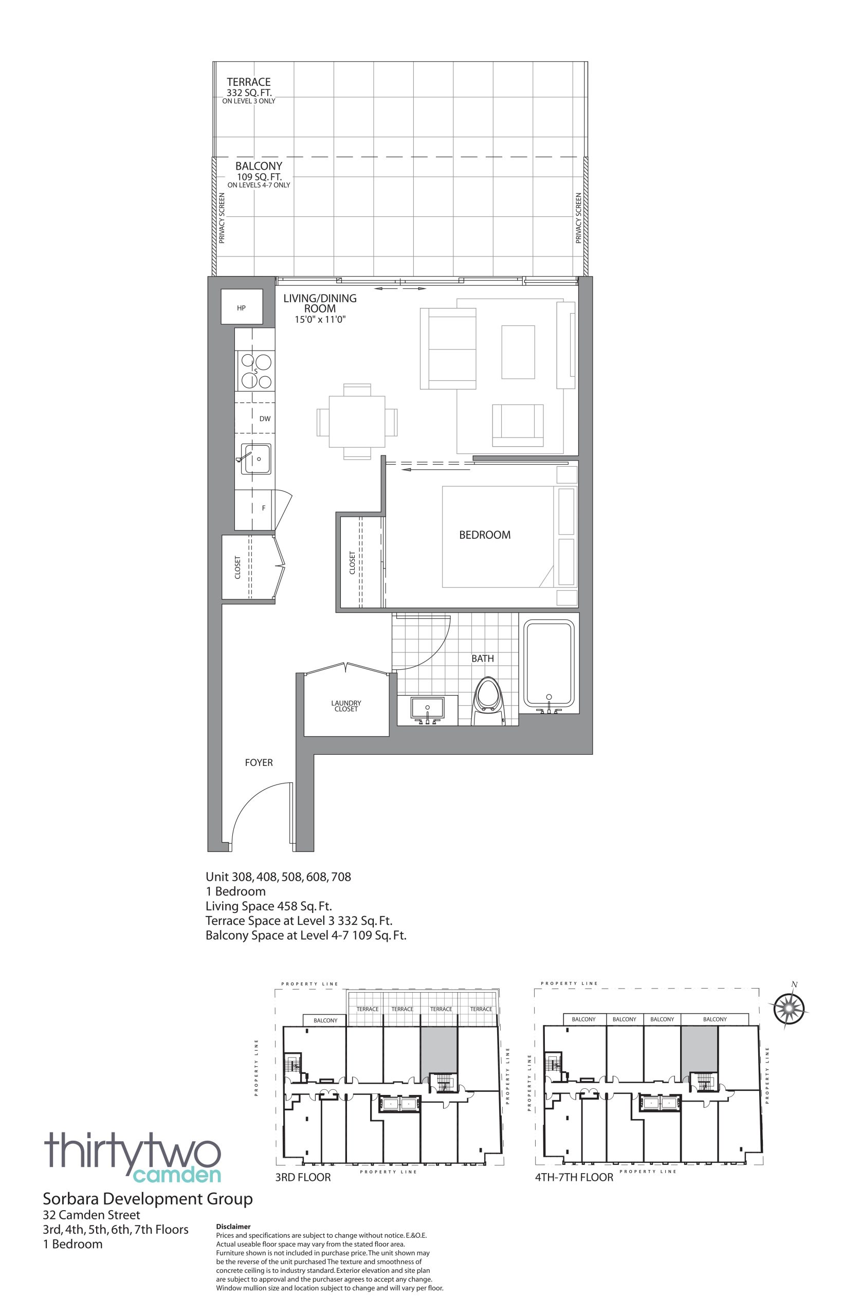 Unit 308, 408, 508, 608, 708 floor plan