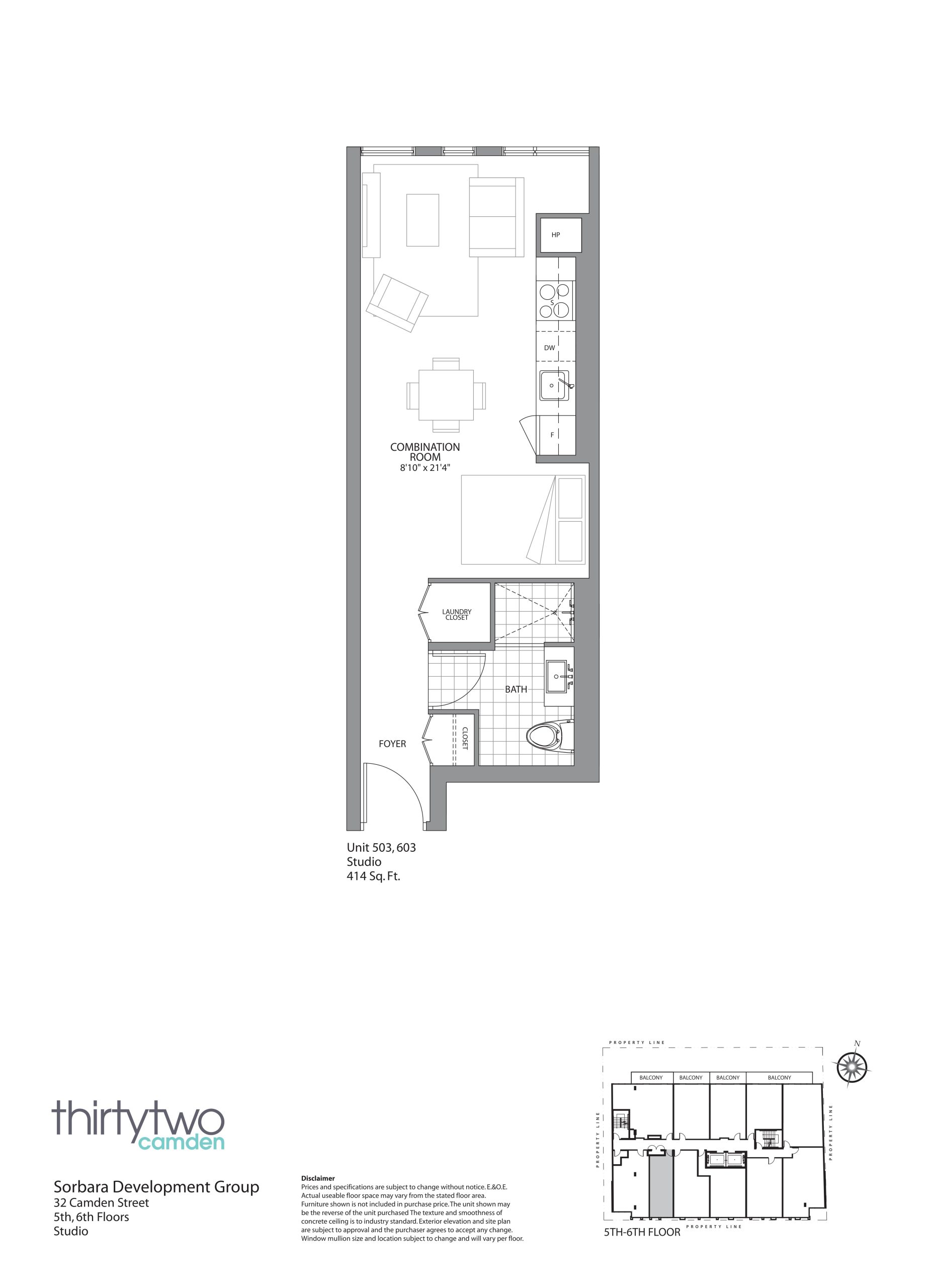 Unit 503, 603 floor plan