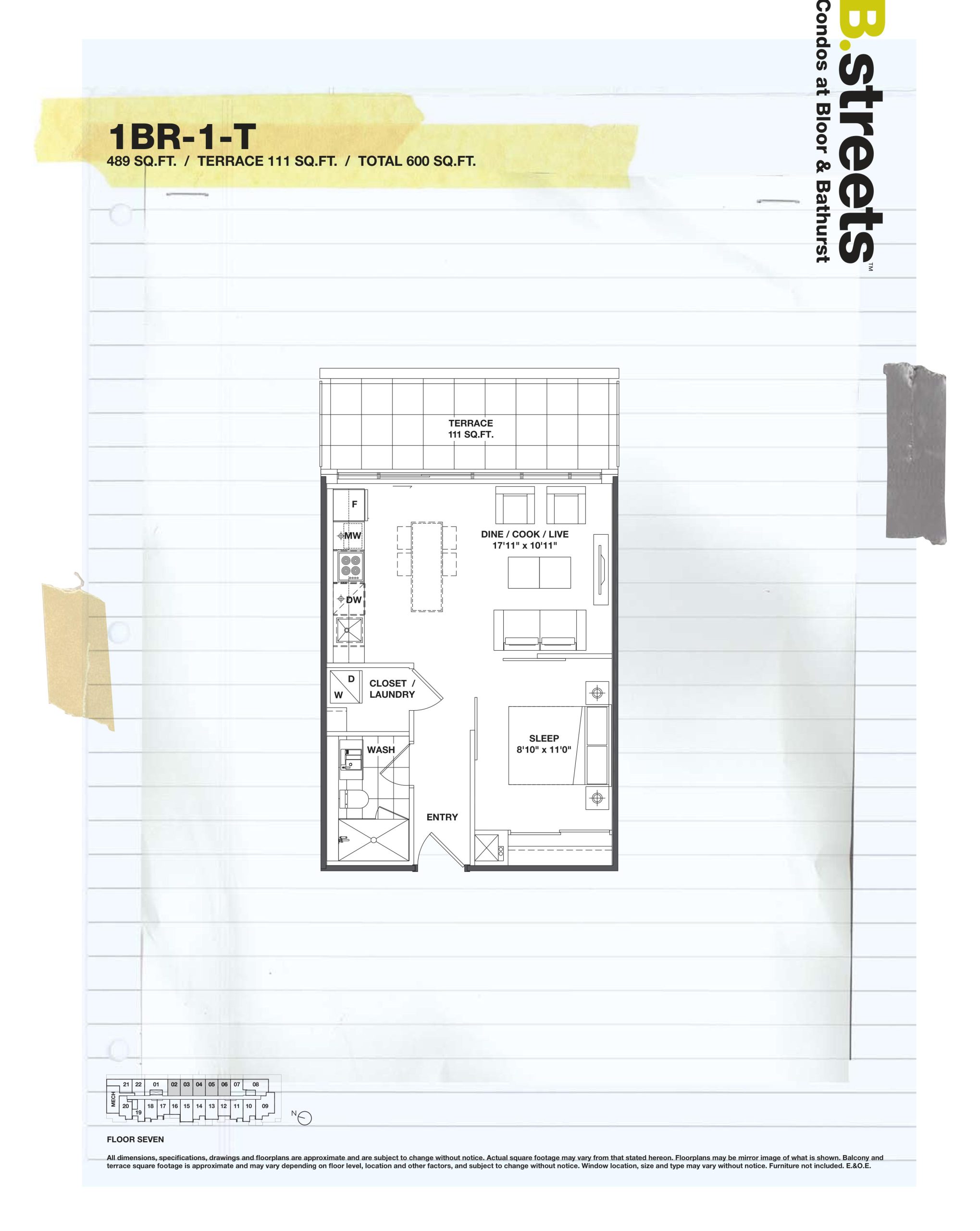 1BR-1-T floor plan