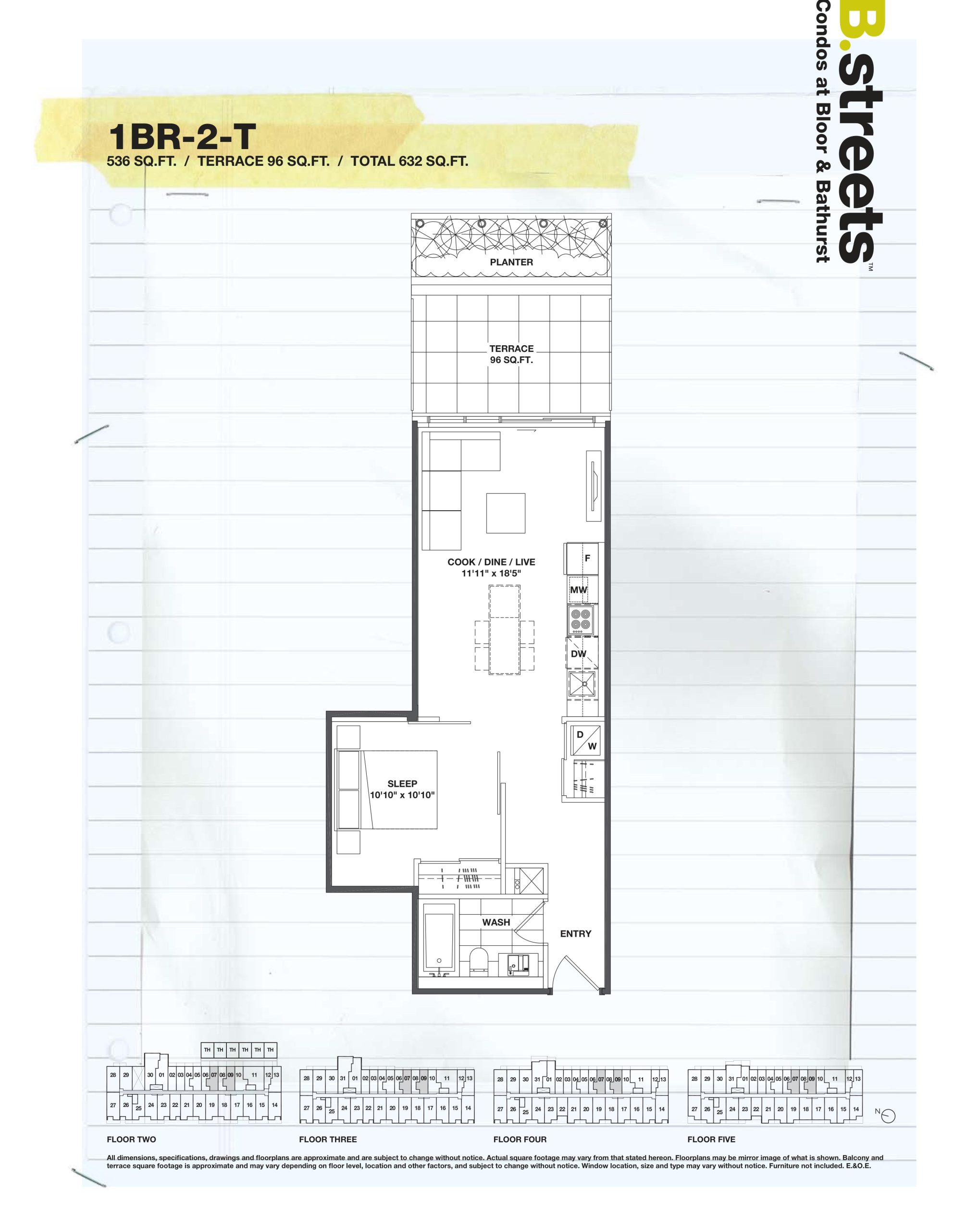 1BR-2-T floor plan