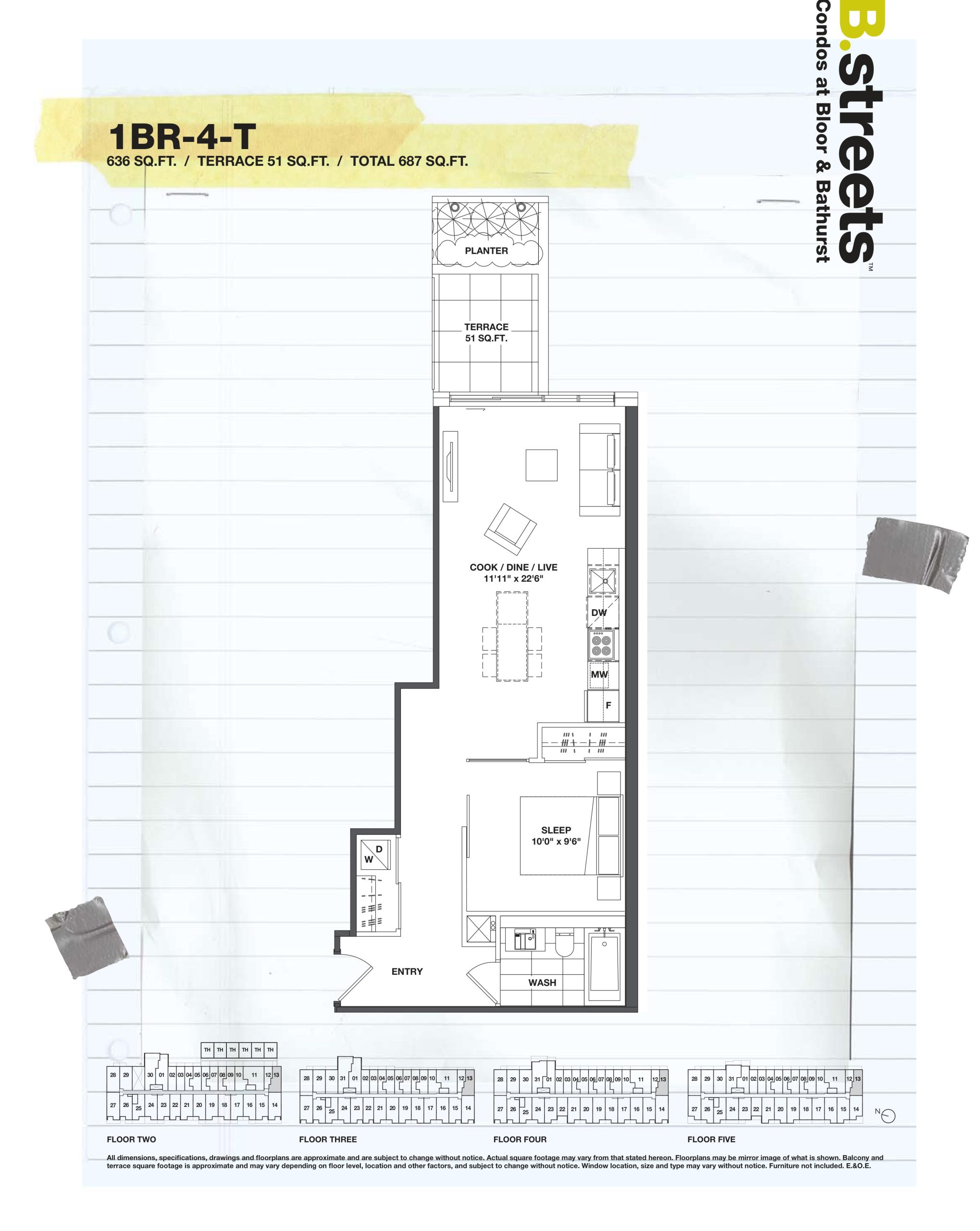 1BR-4-T floor plan