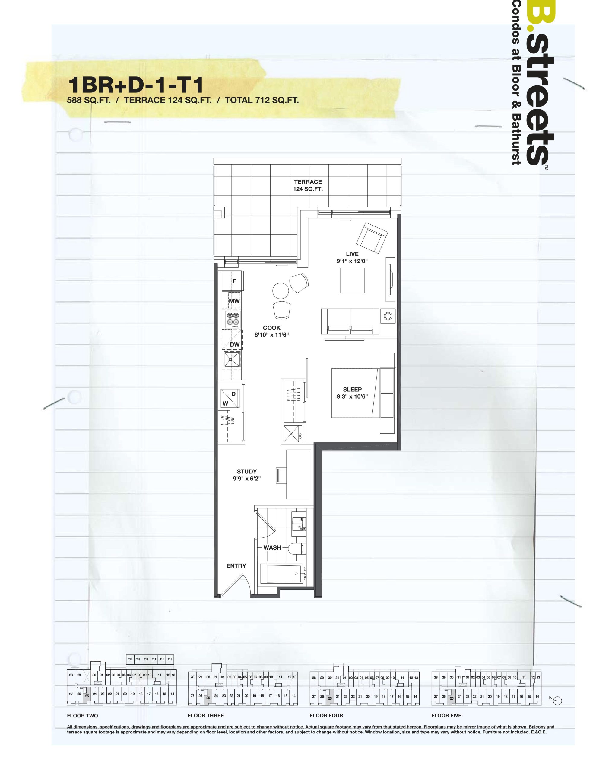 1BR+D-1-T1 floor plan