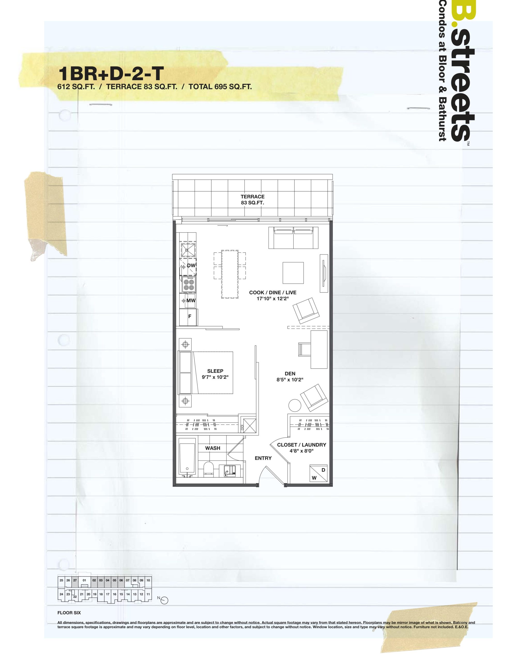 1BR+D-2-T floor plan