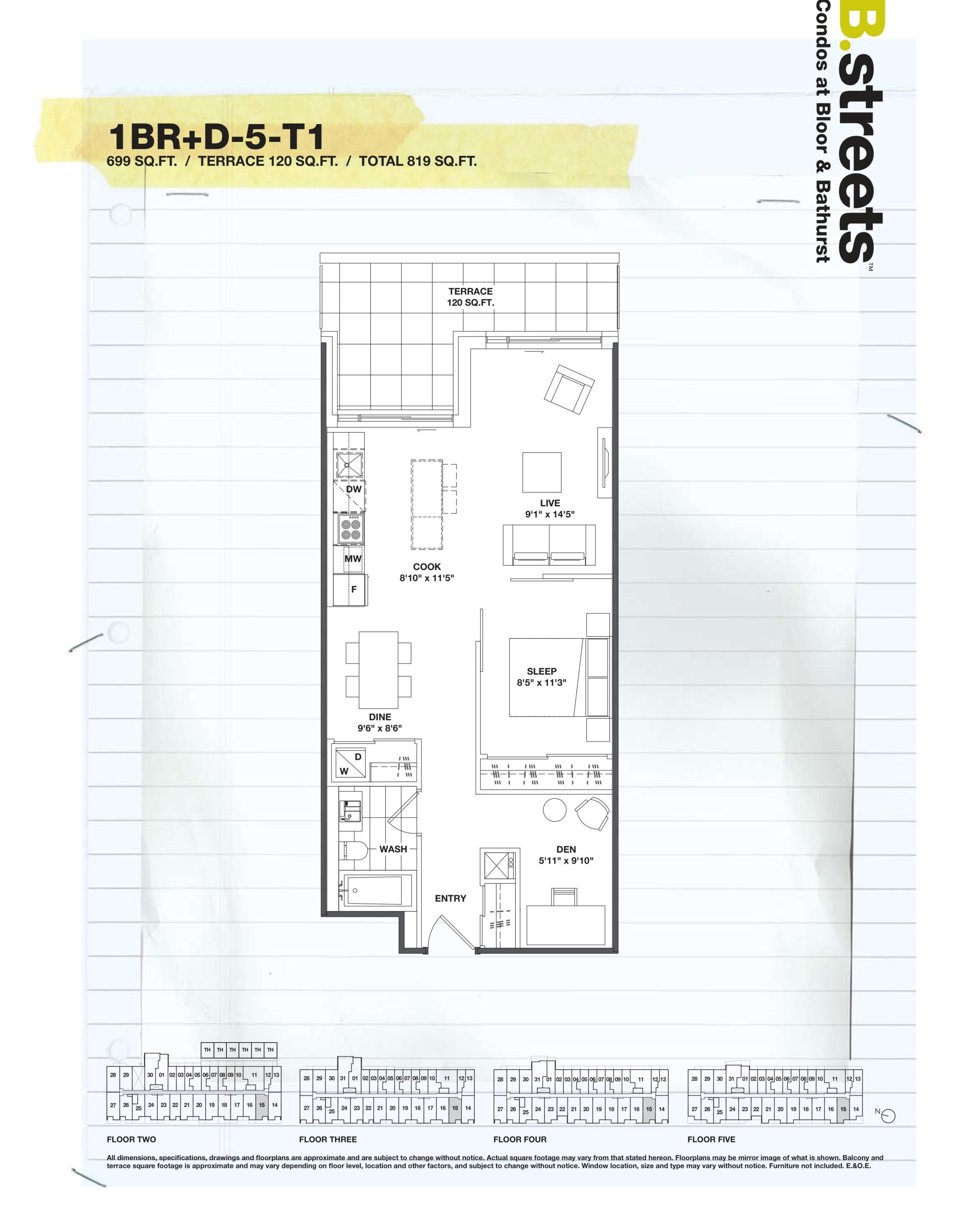1BR+D-5-T1 floor plan