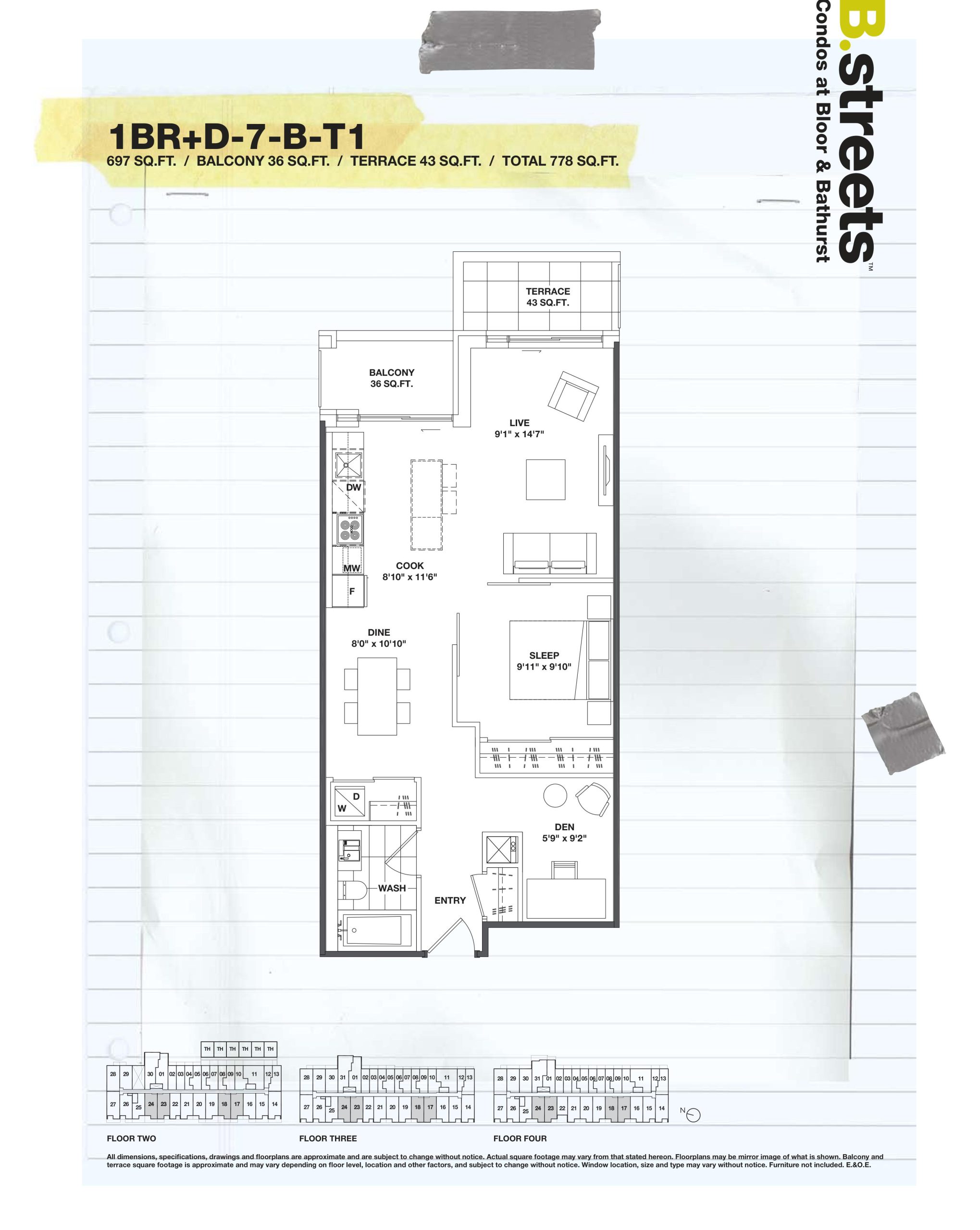 1BR+D-7-B-T1 floor plan
