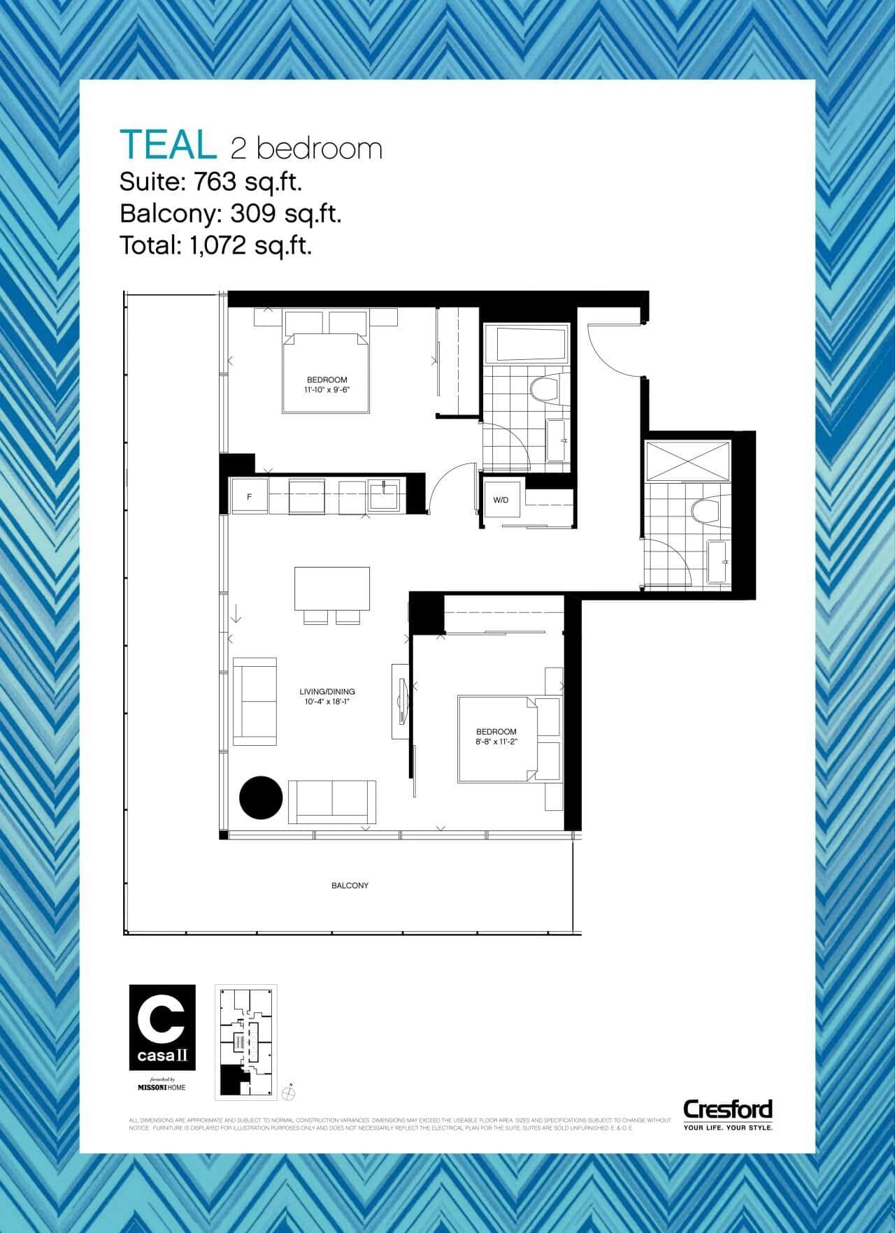 Teal floor plan