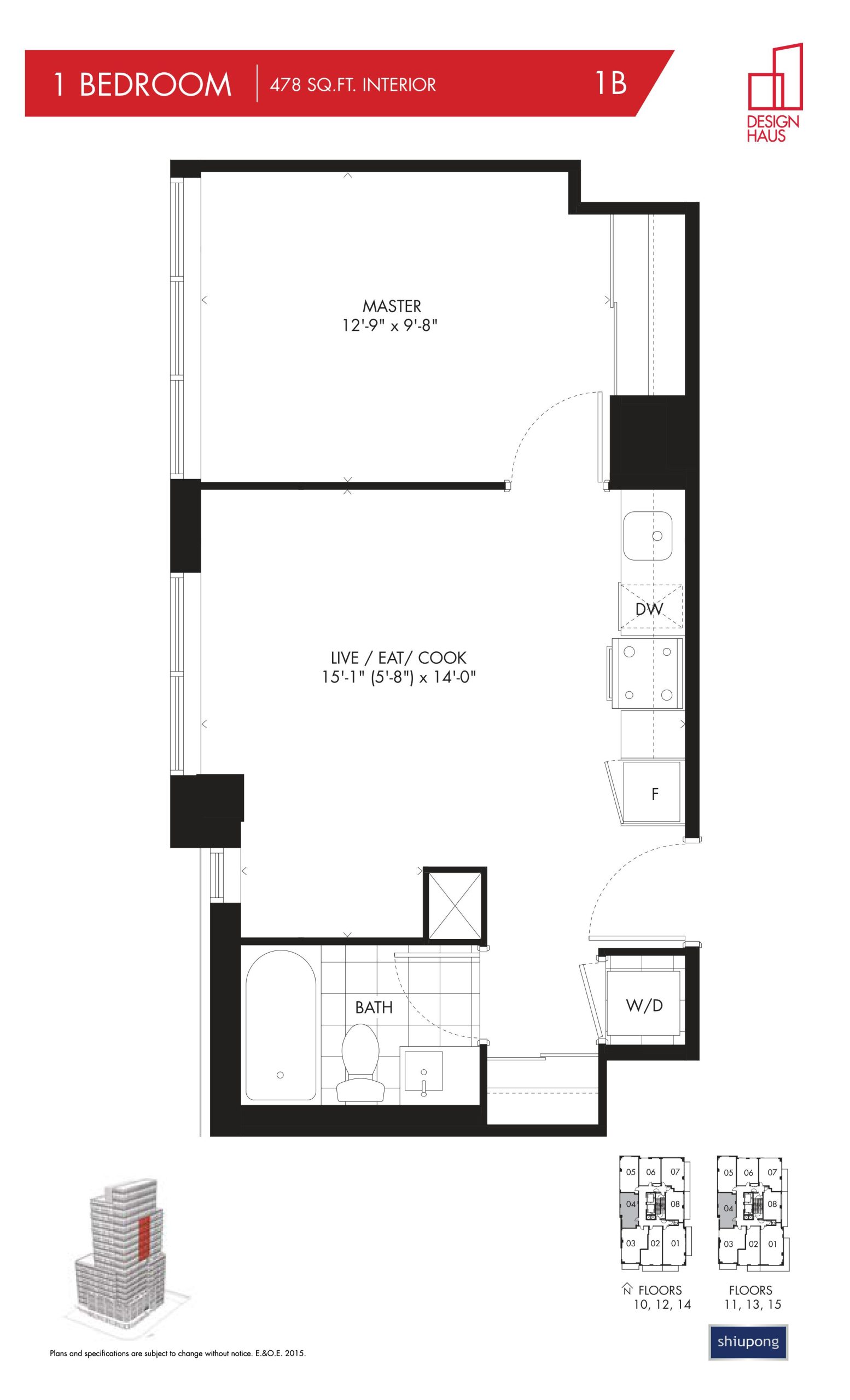 1B floor plan