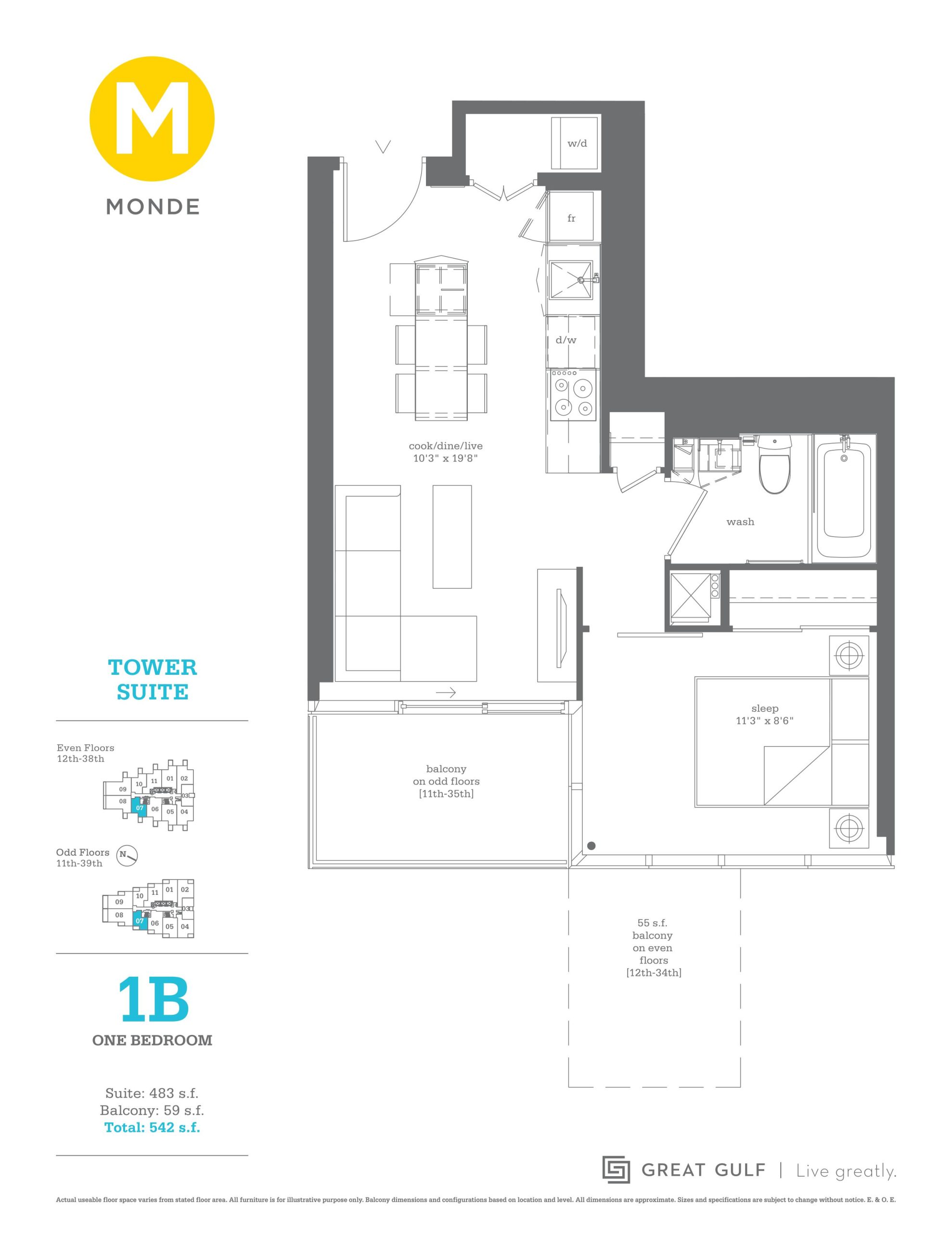 1B floor plan